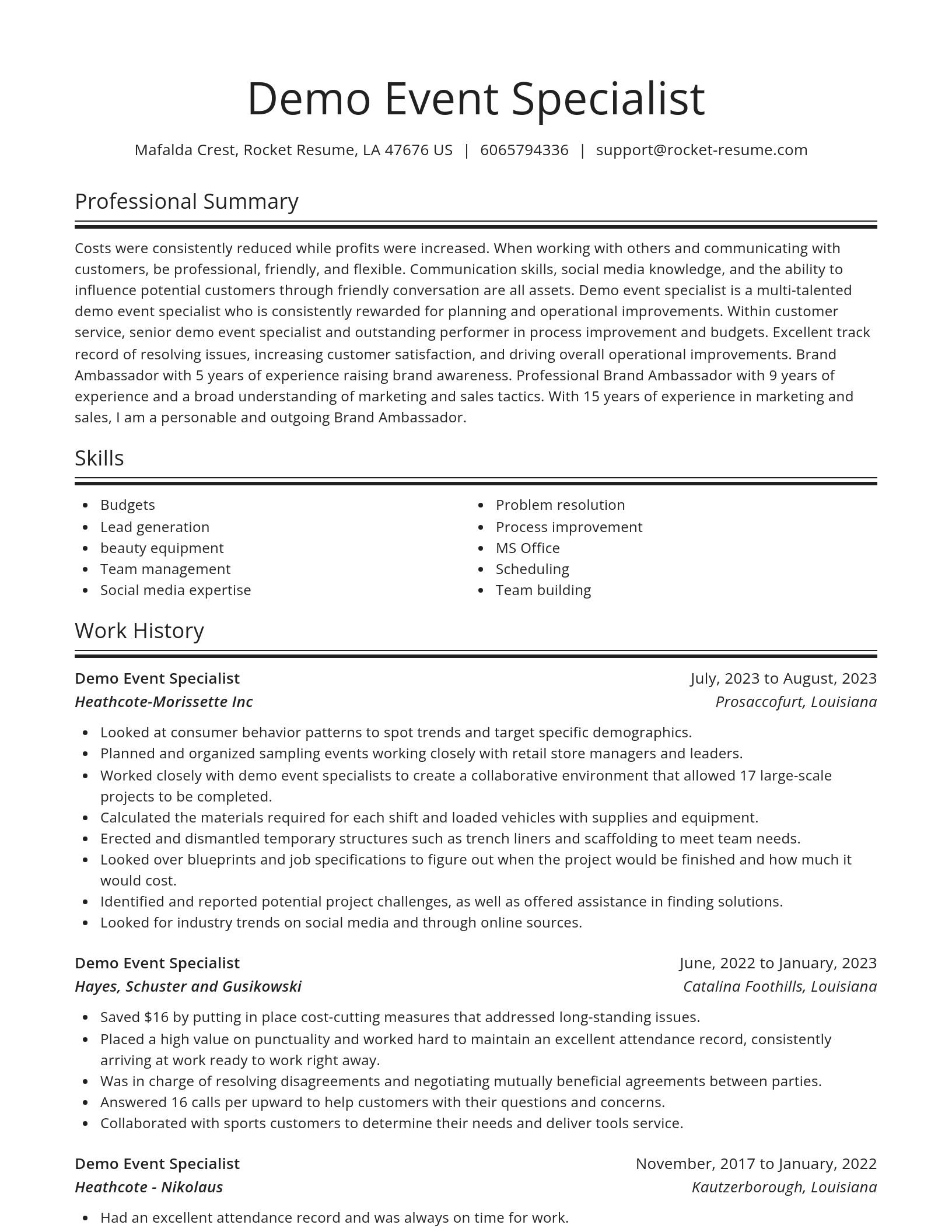 Spotlight resume template