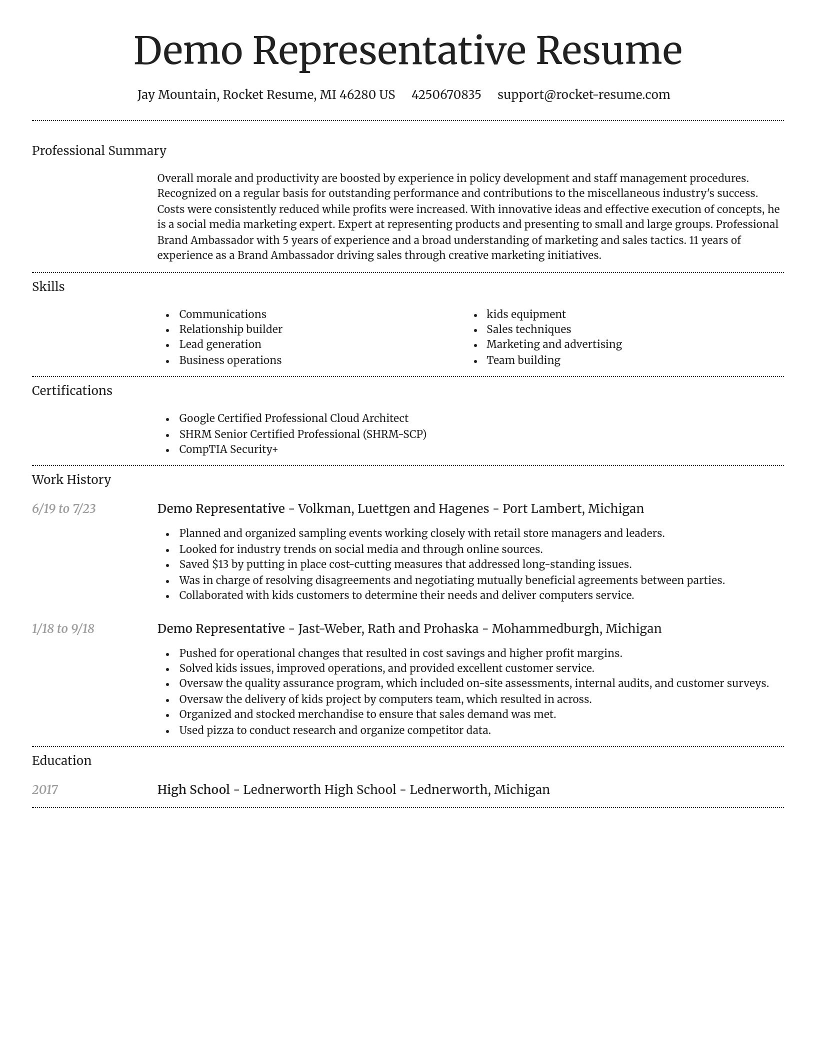 Dignified resume template