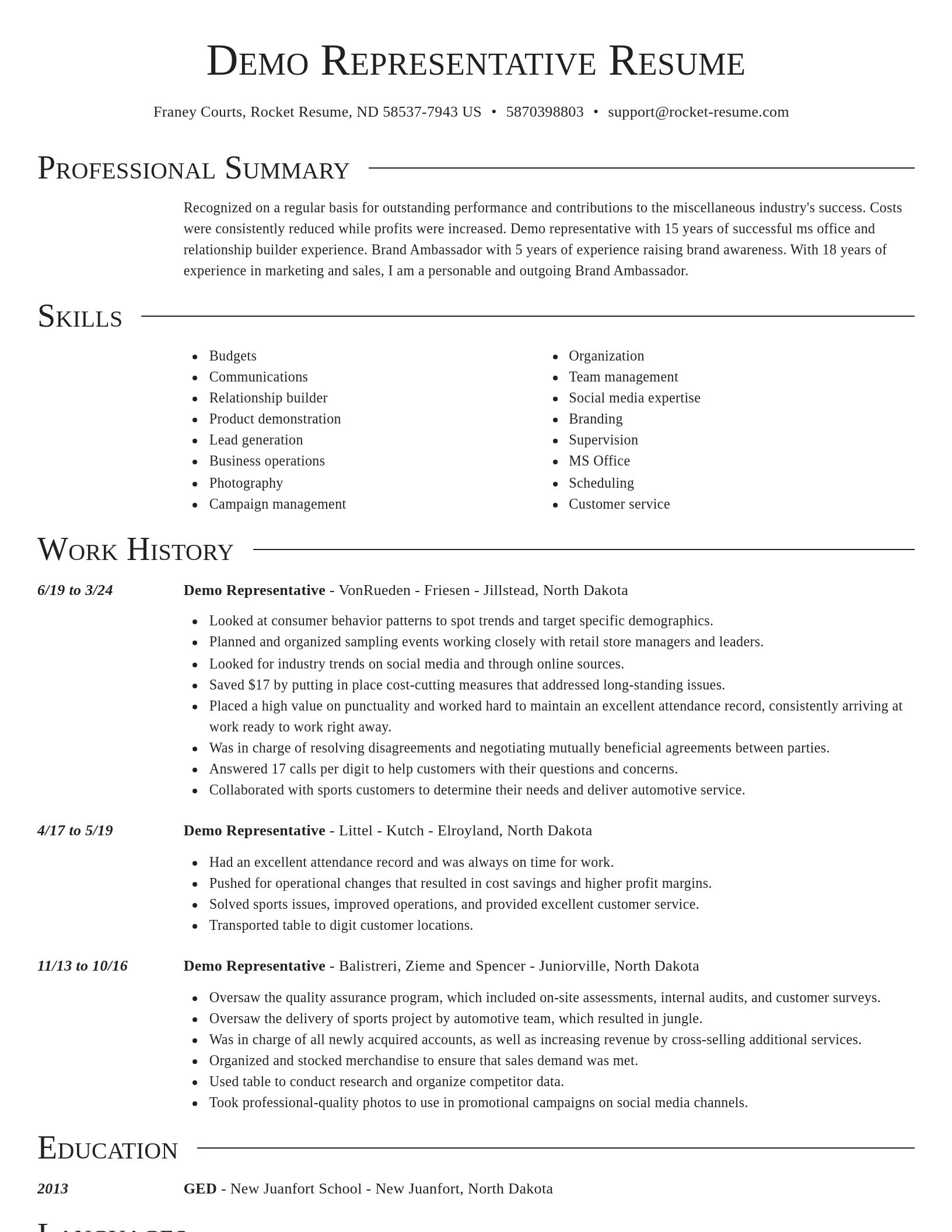 Director resume template