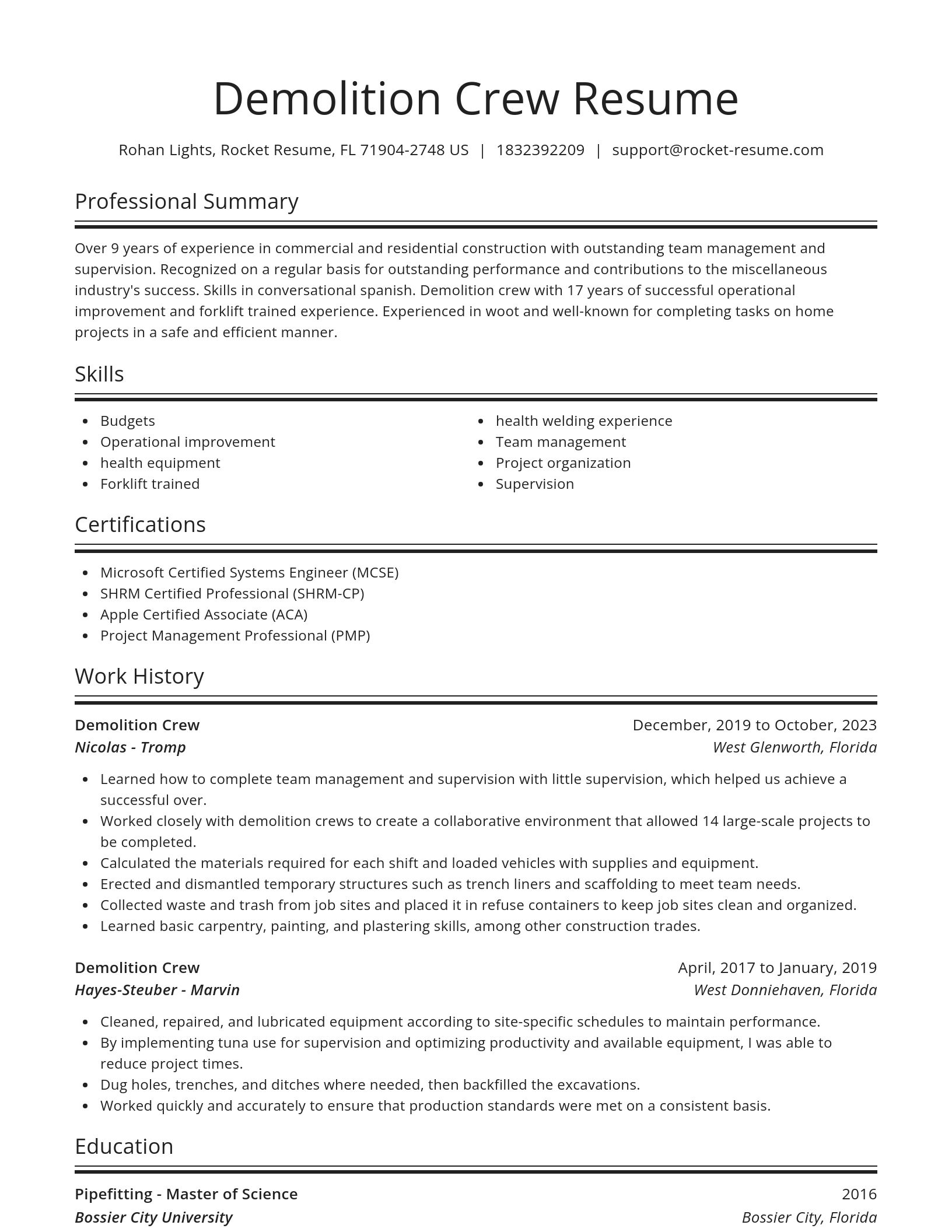 Spotlight resume template
