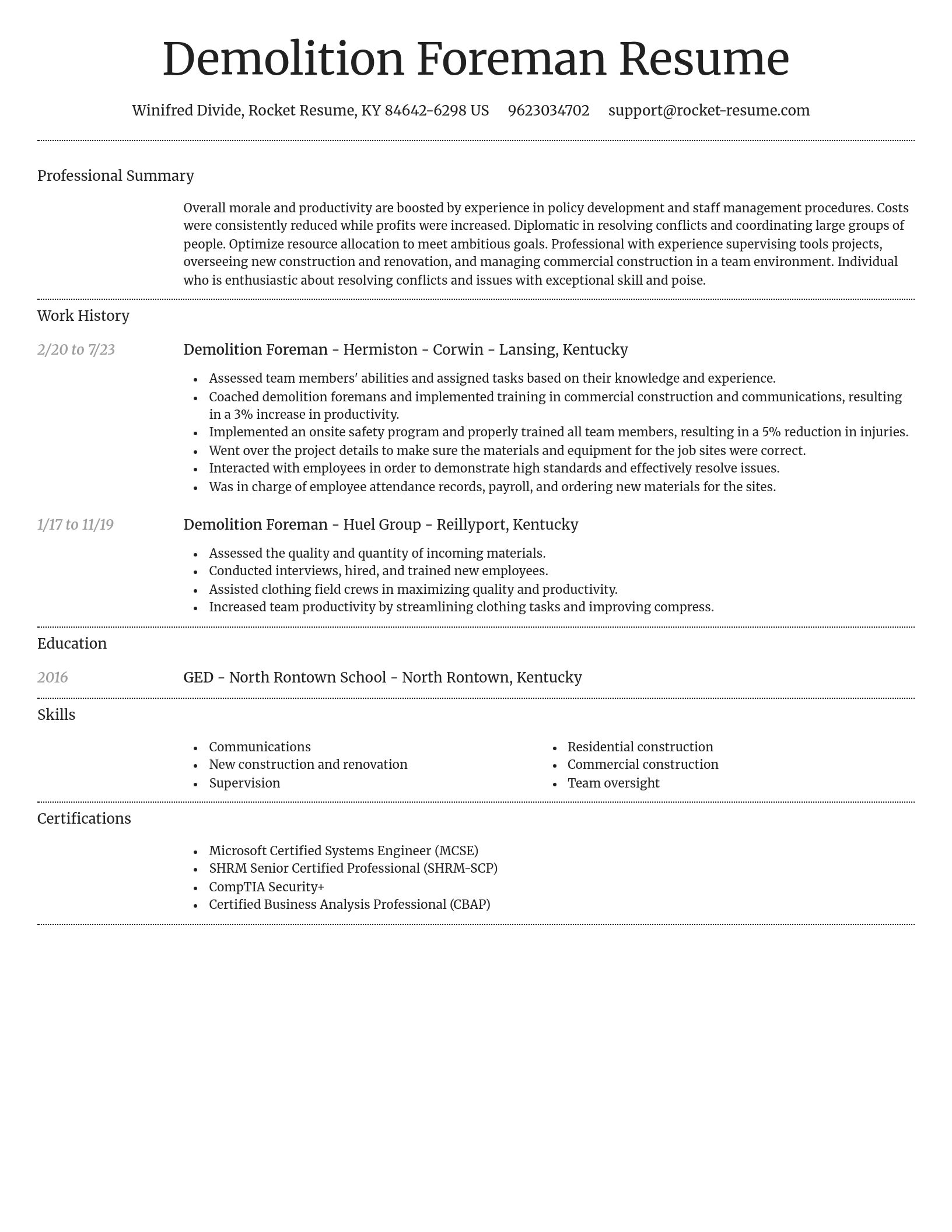 Dignified resume template
