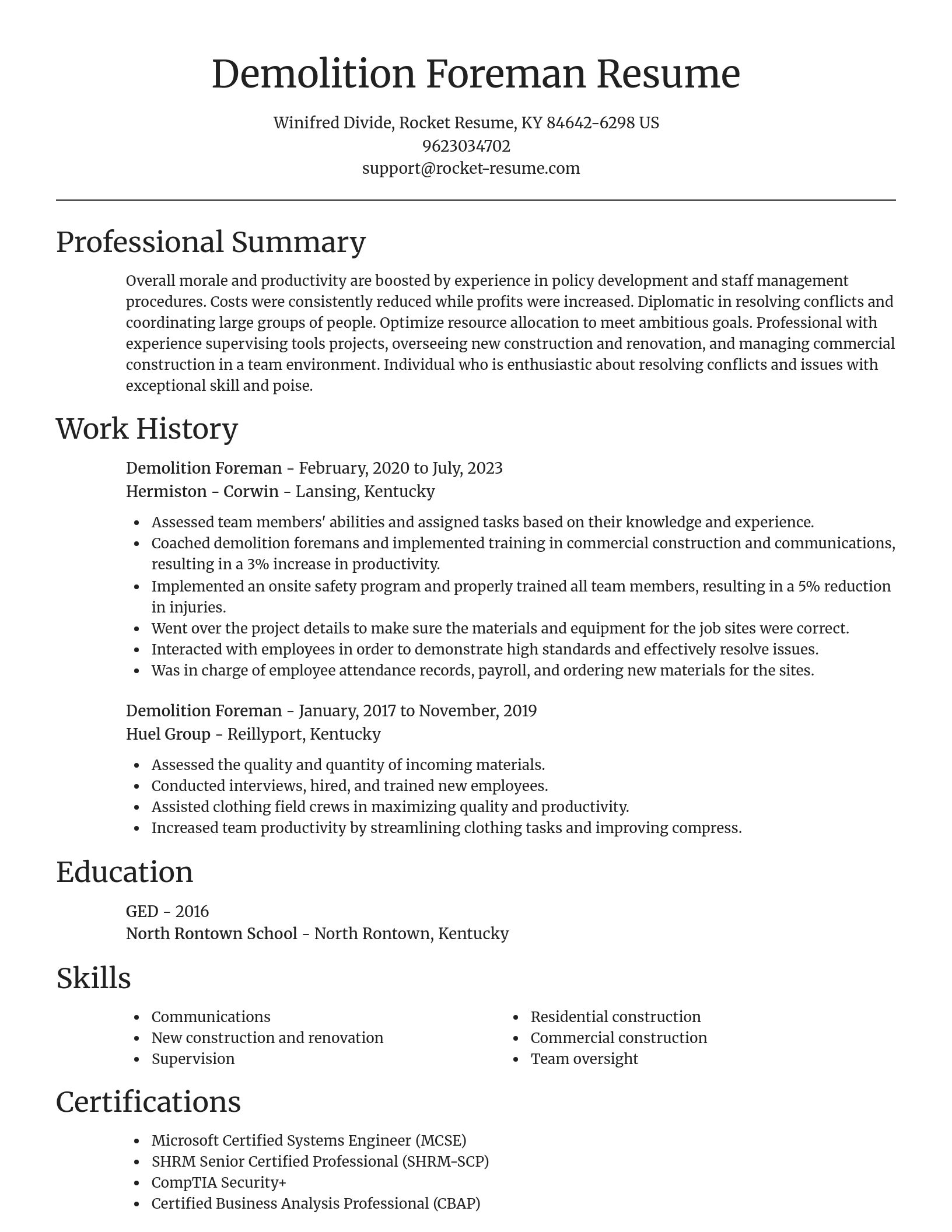 Focal Point resume template