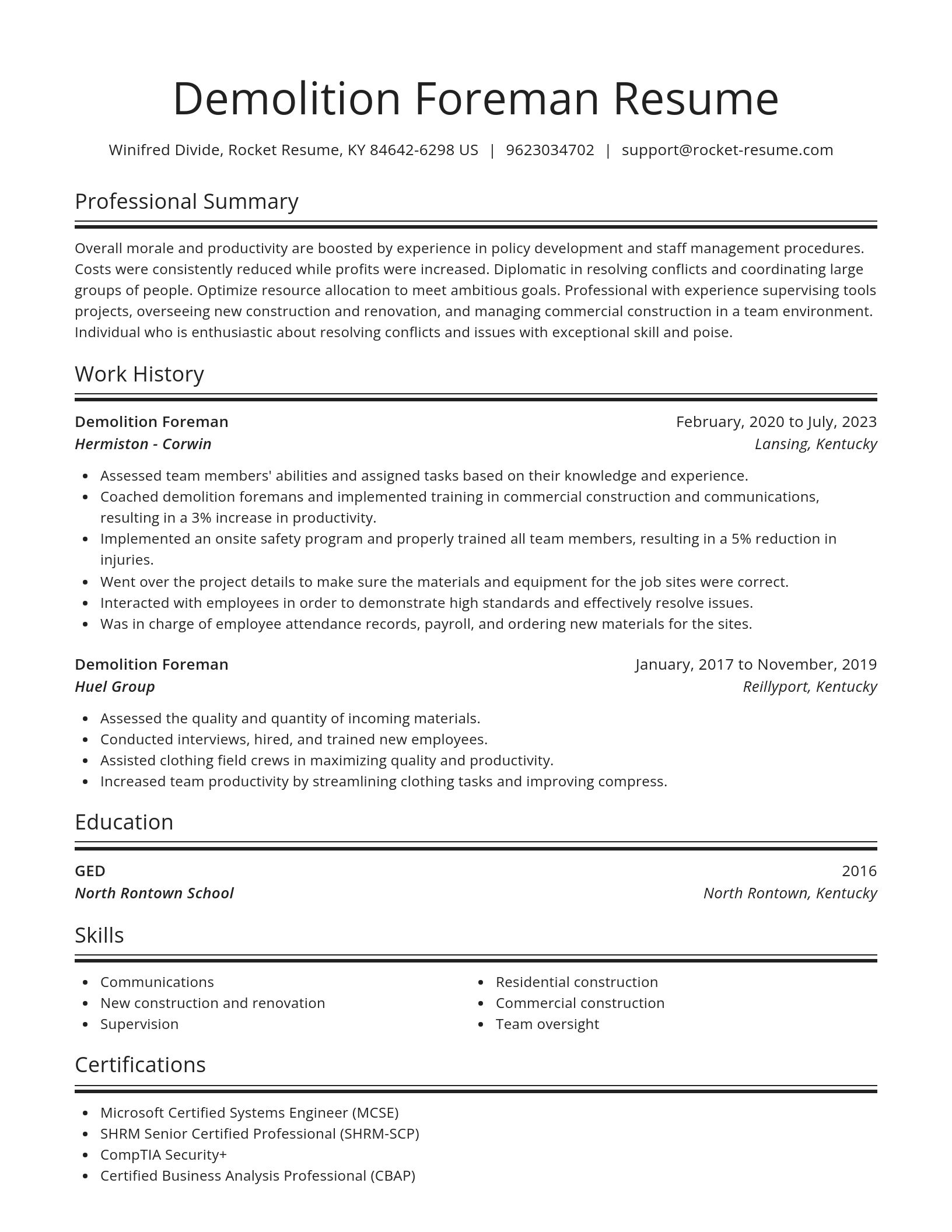 Spotlight resume template