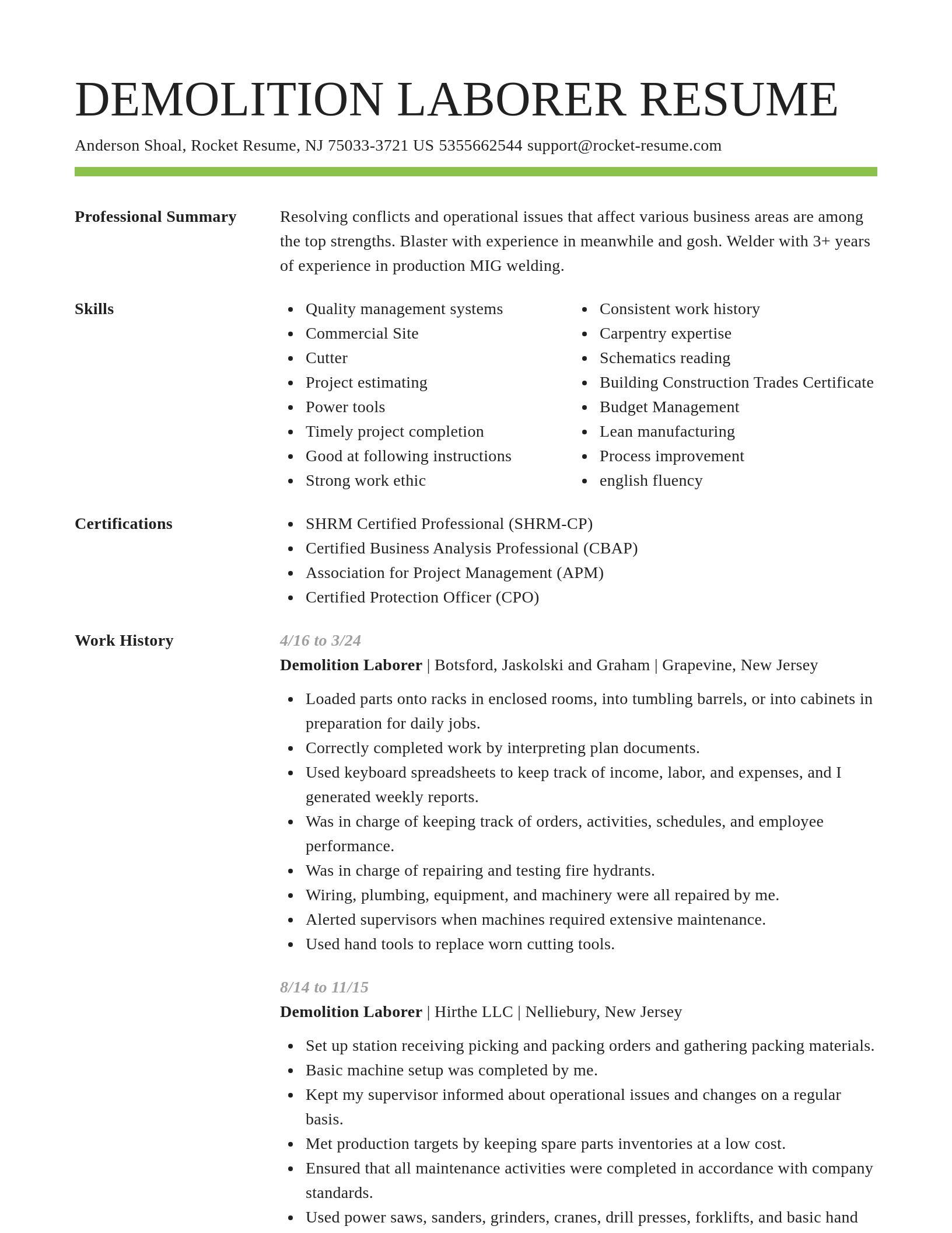 Smart resume template