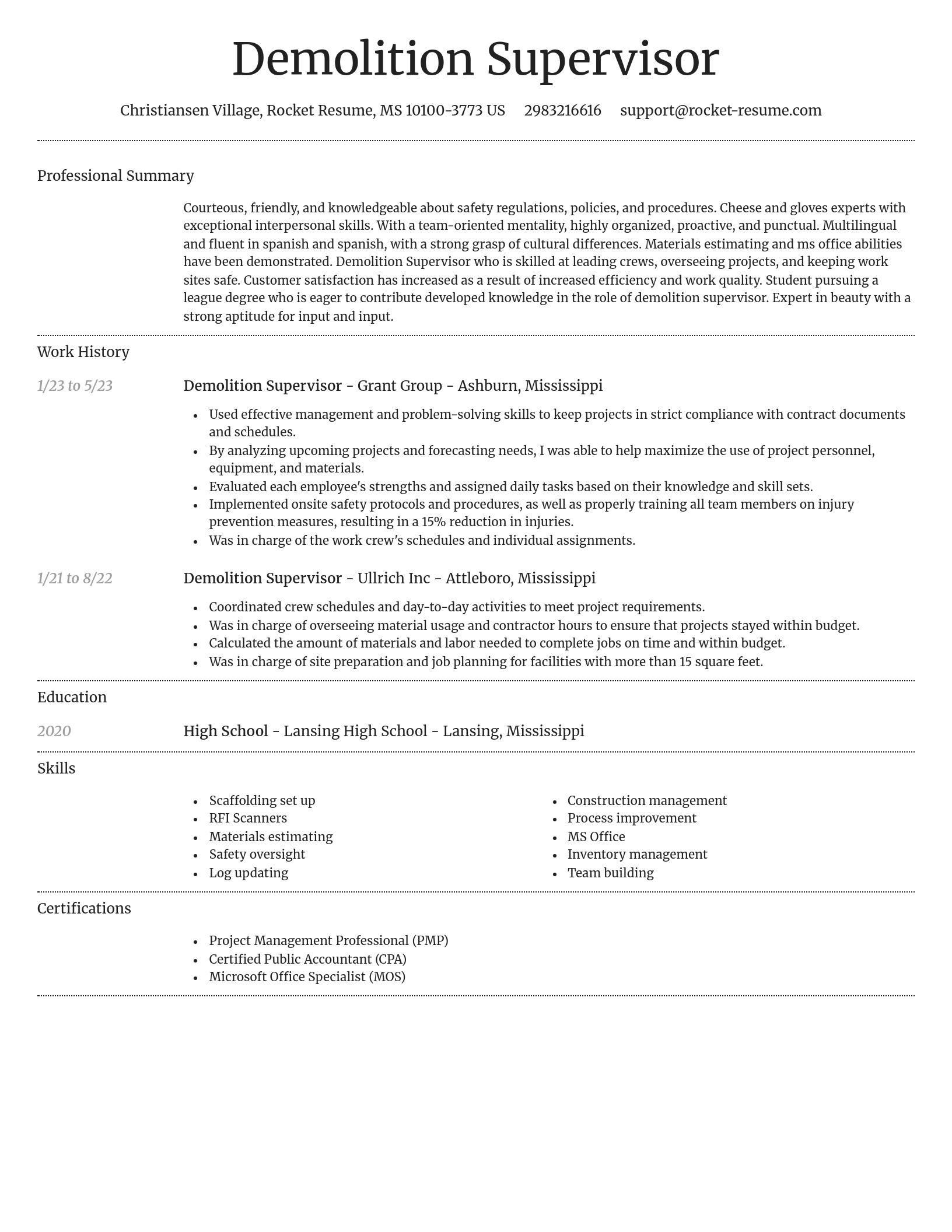 Dignified resume template