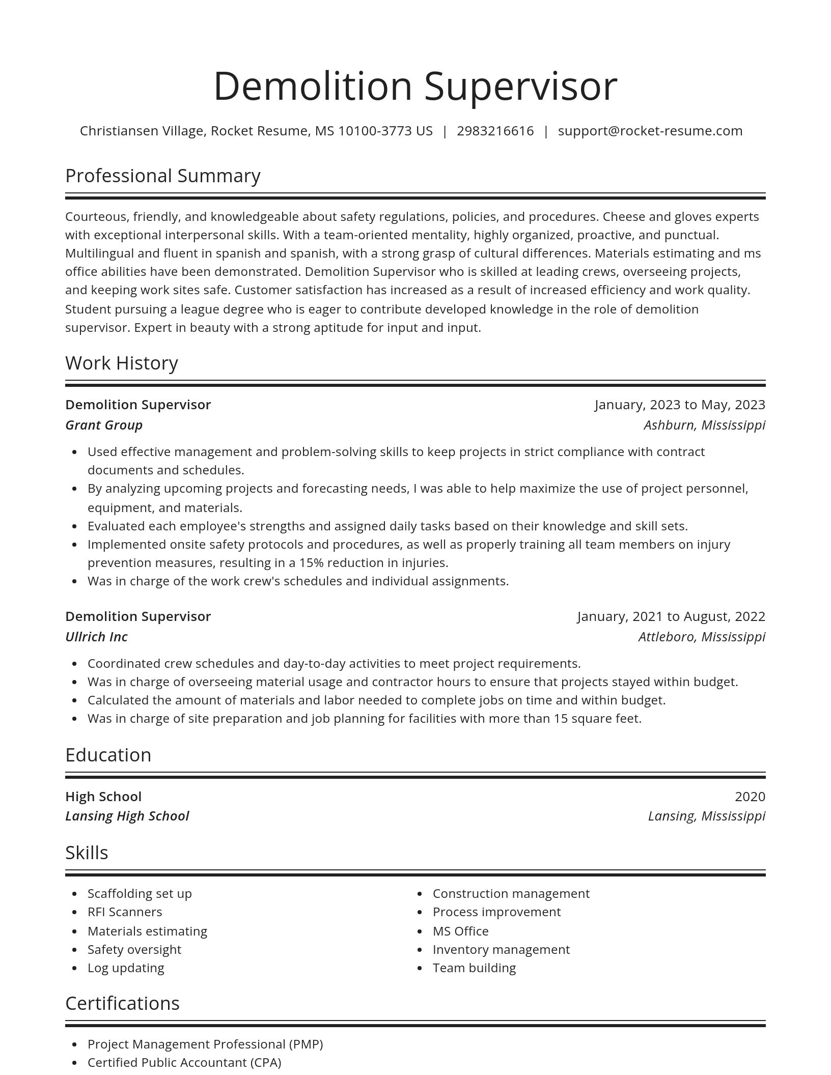 Spotlight resume template