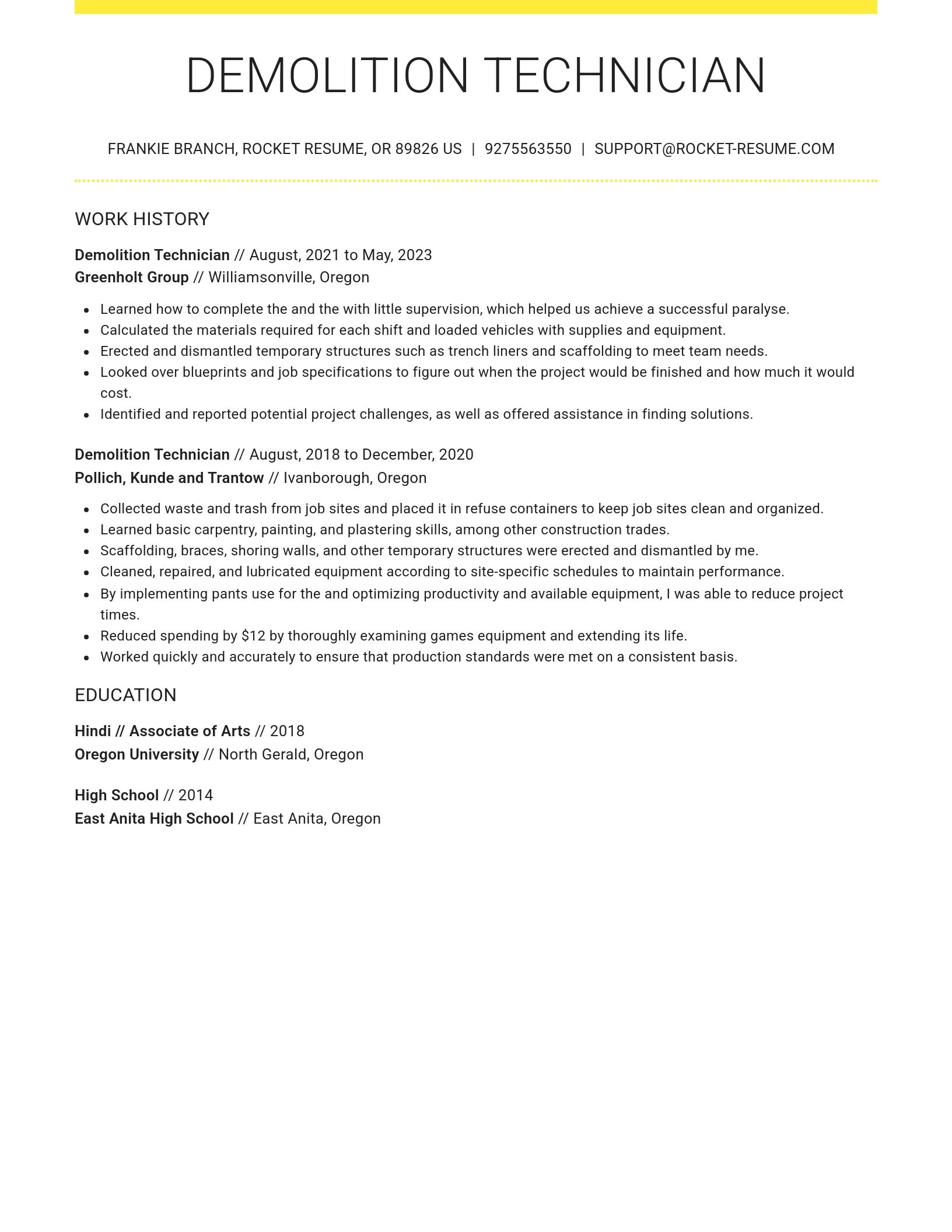 Grand resume template