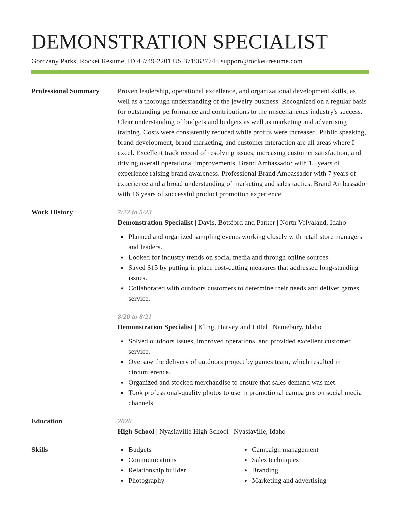 Smart resume template