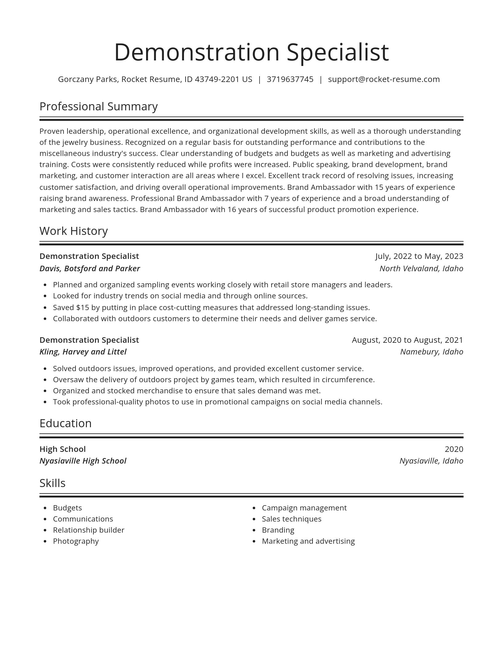 Spotlight resume template