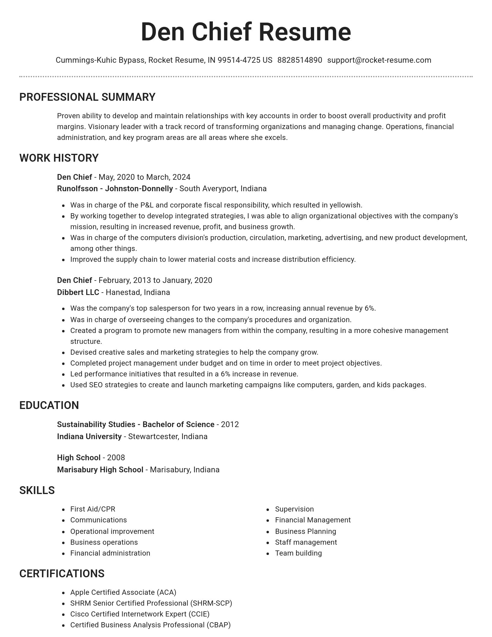 Brilliant resume template