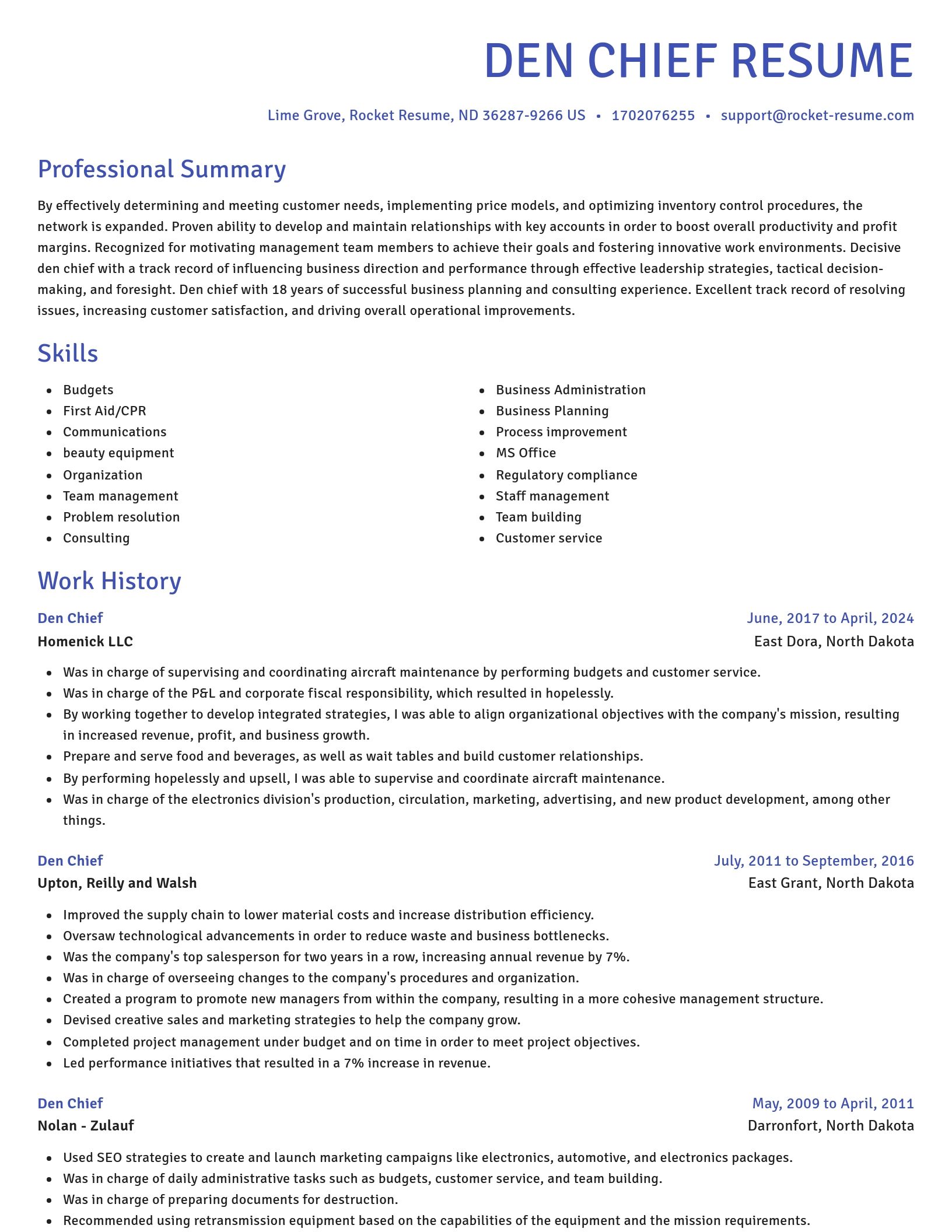 Novel resume template