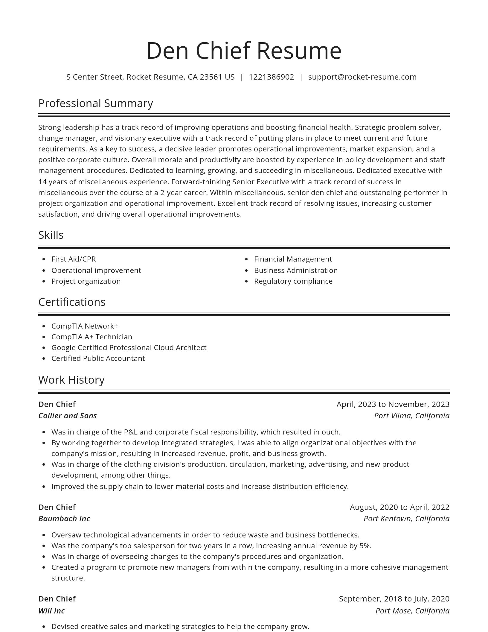 Spotlight resume template