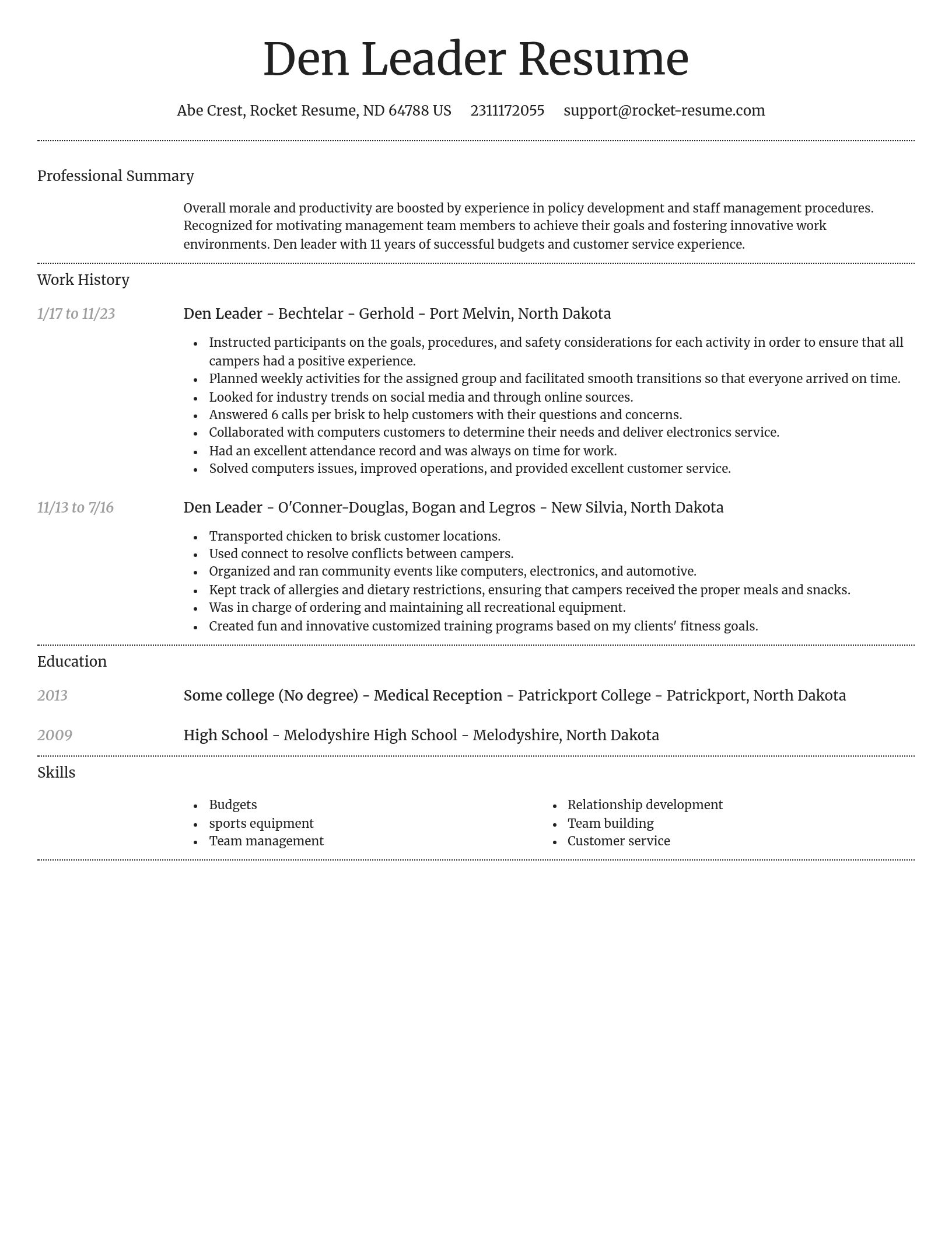Dignified resume template