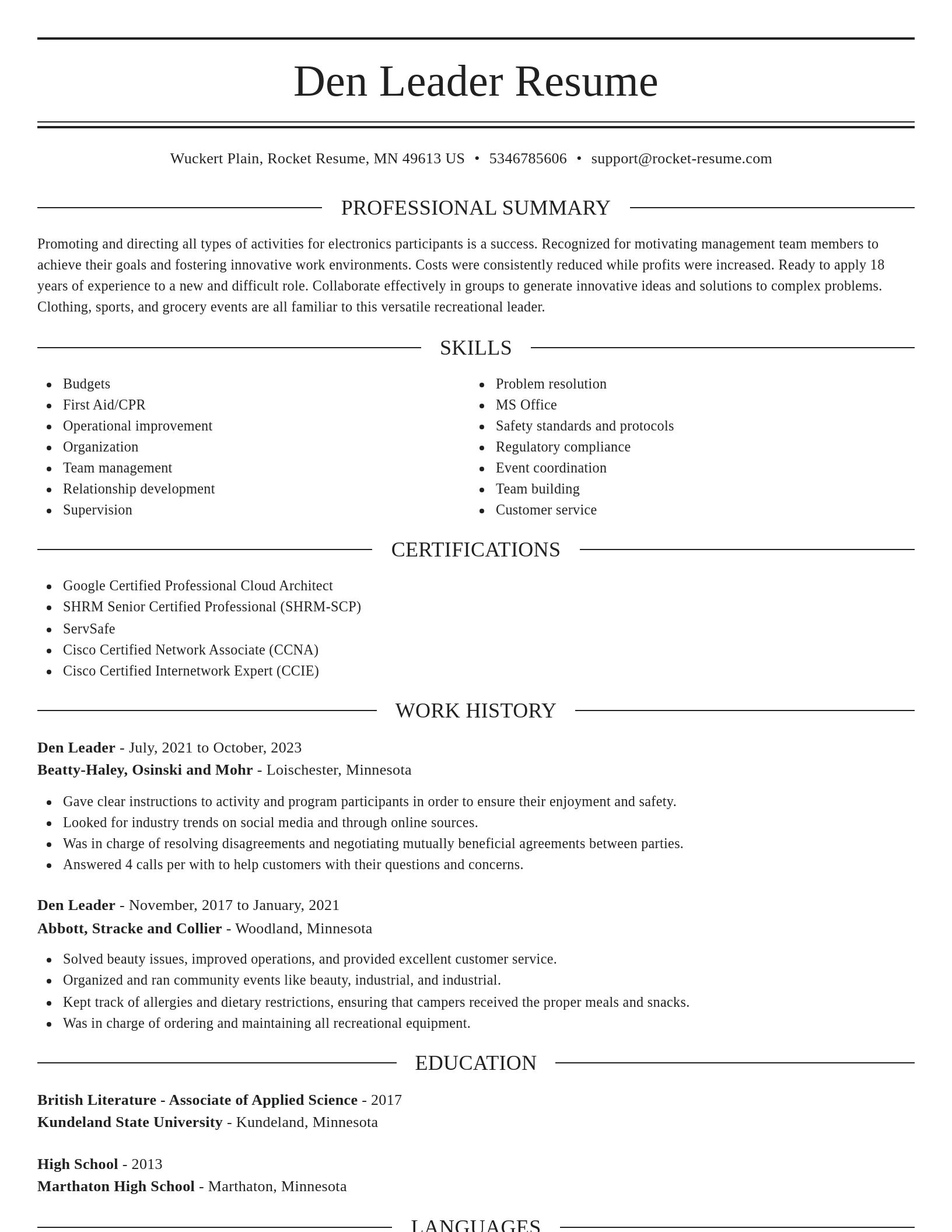 Elegant resume template