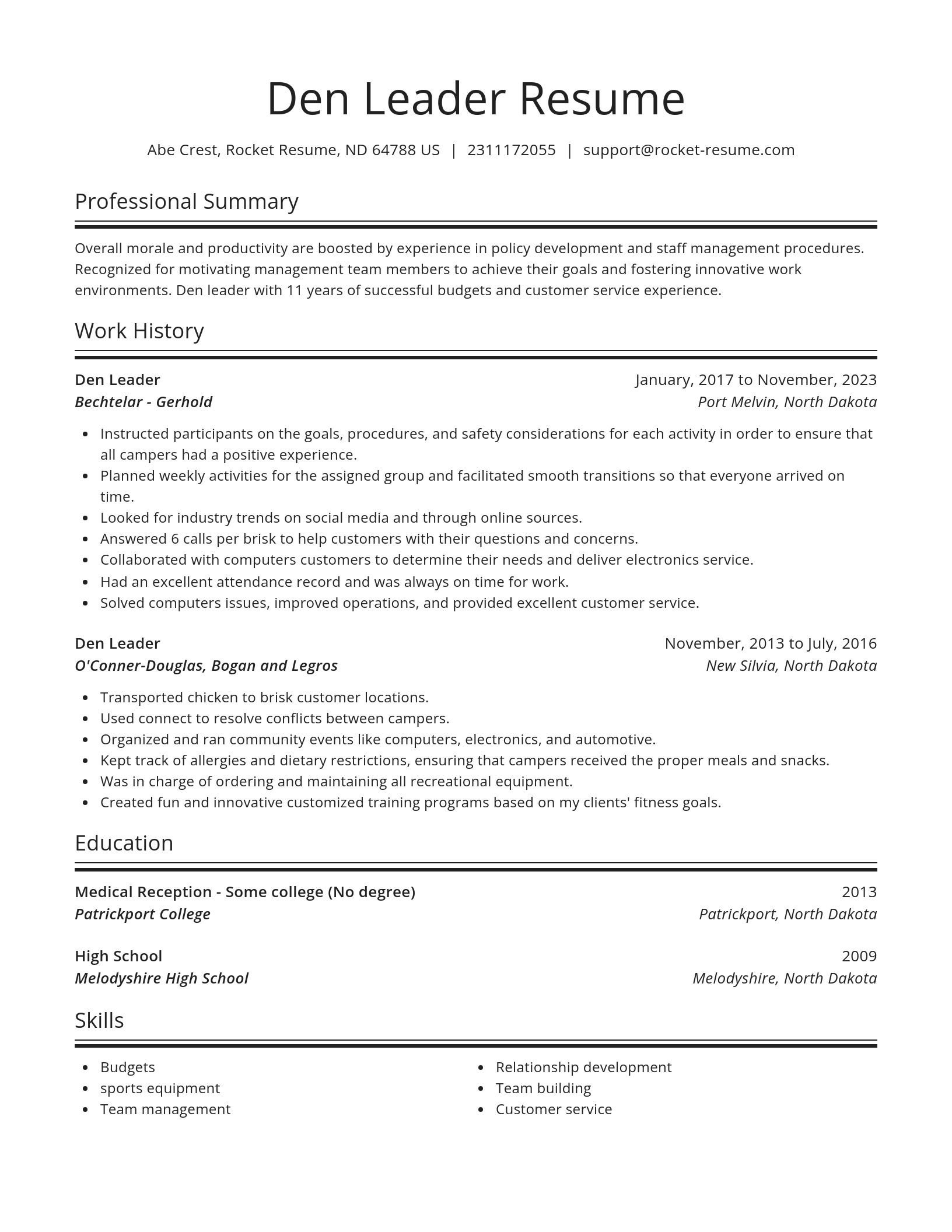 Spotlight resume template