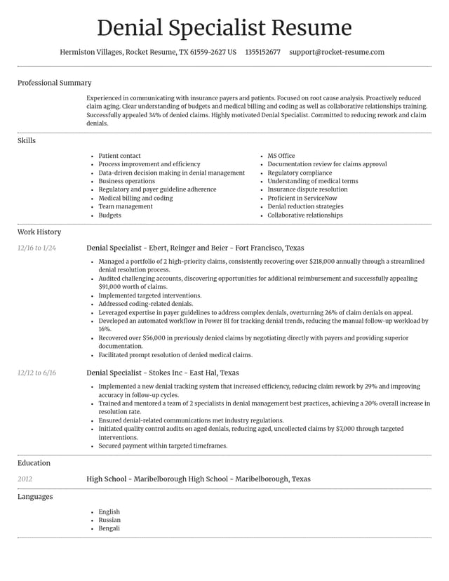 Dignified resume template