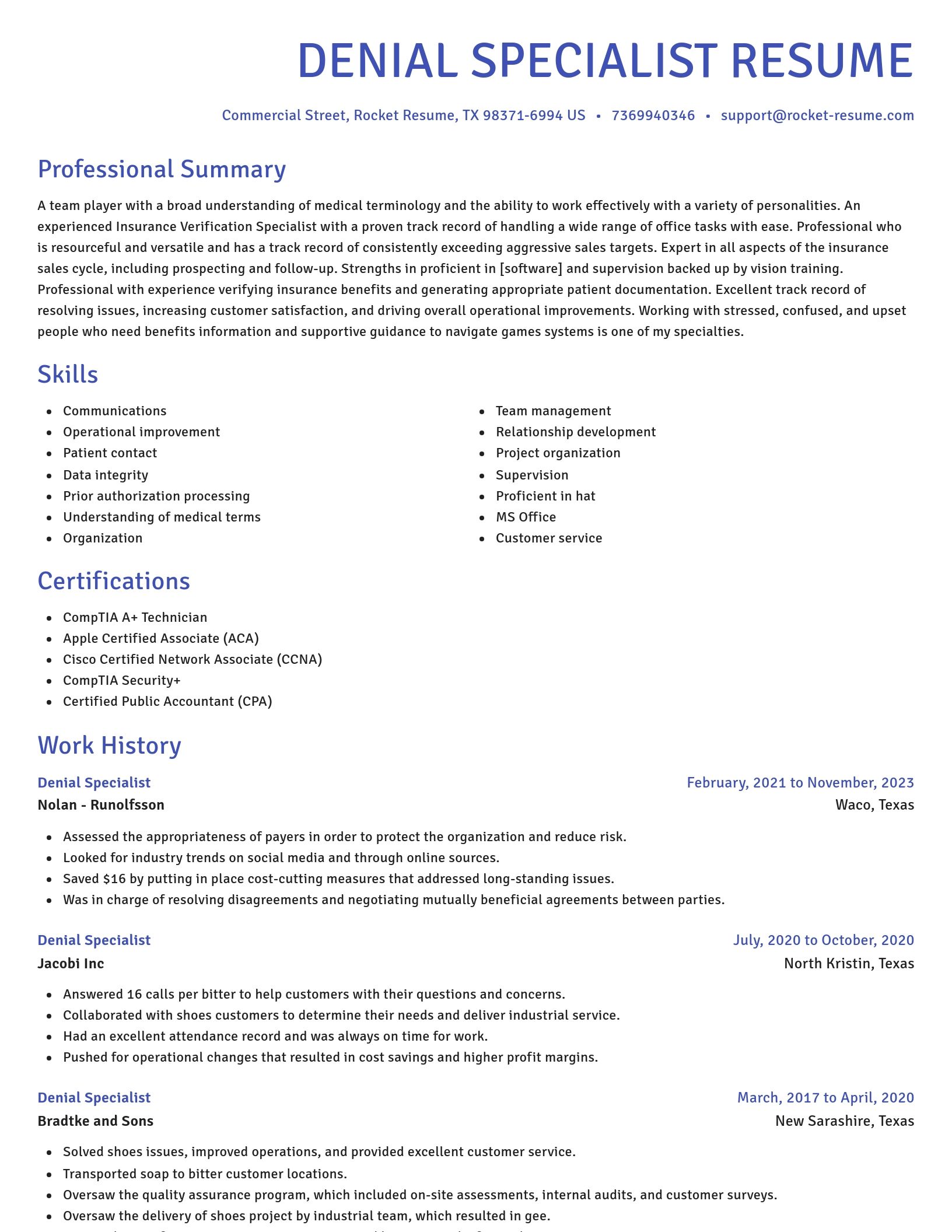 Novel resume template