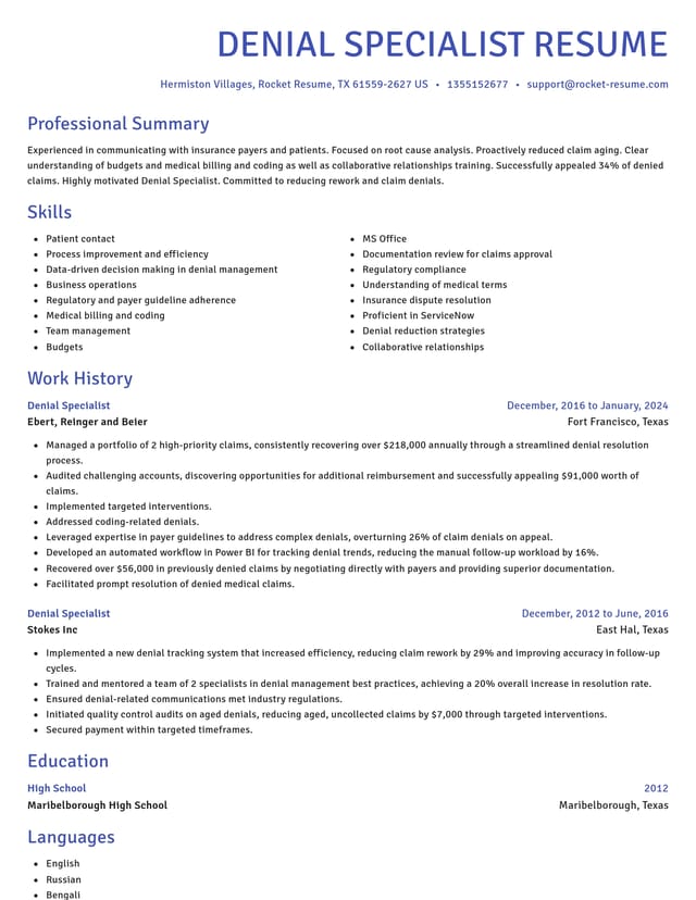 Novel resume template