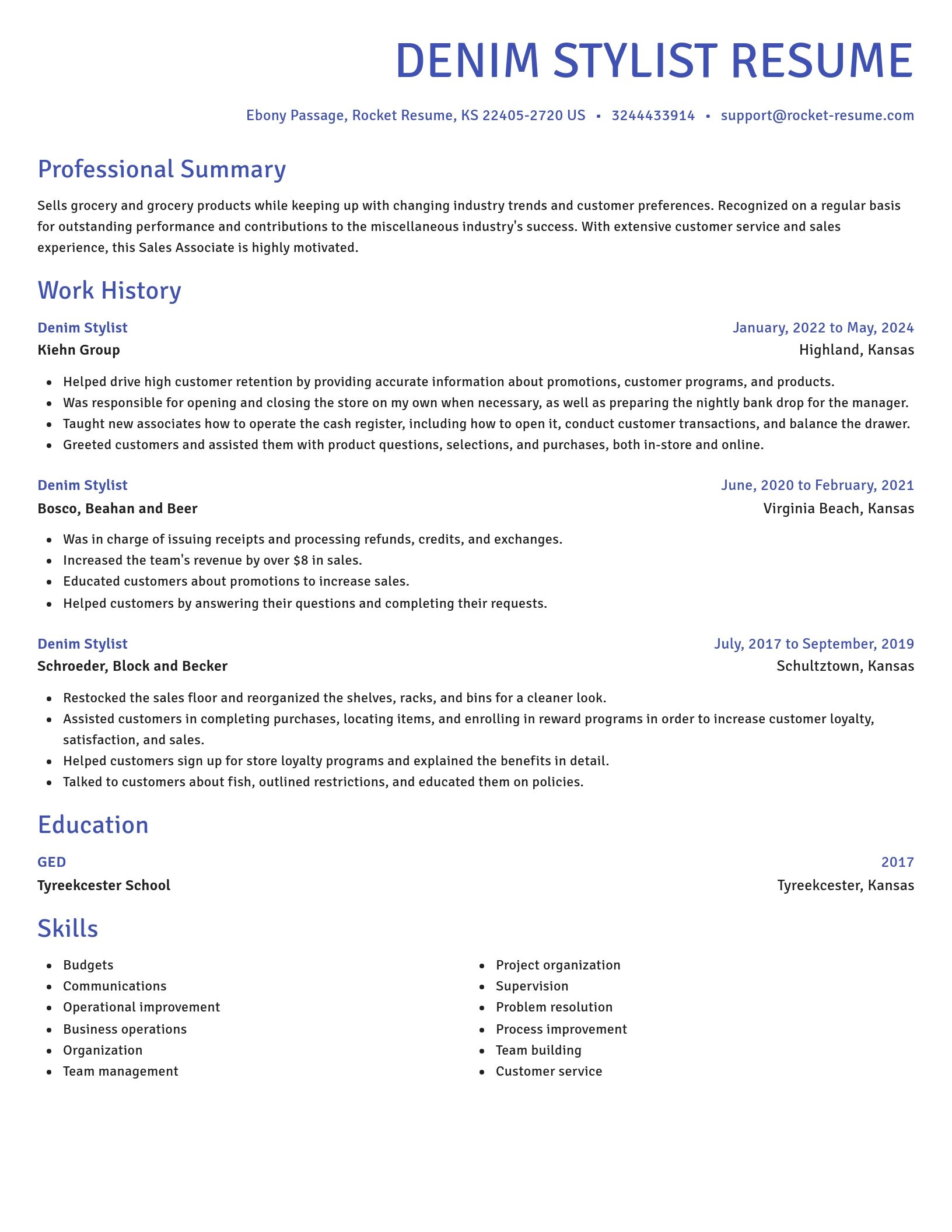 Novel resume template