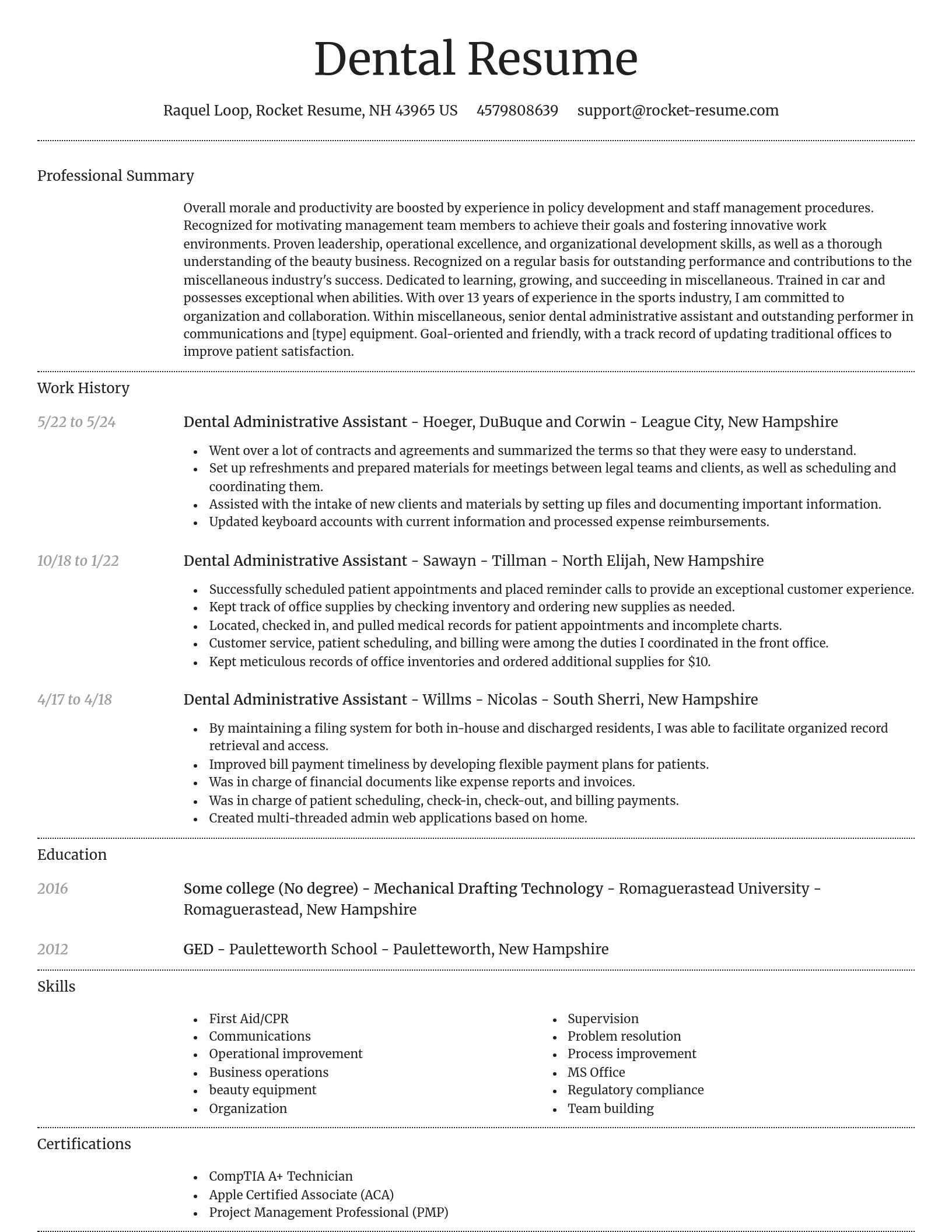 Dignified resume template