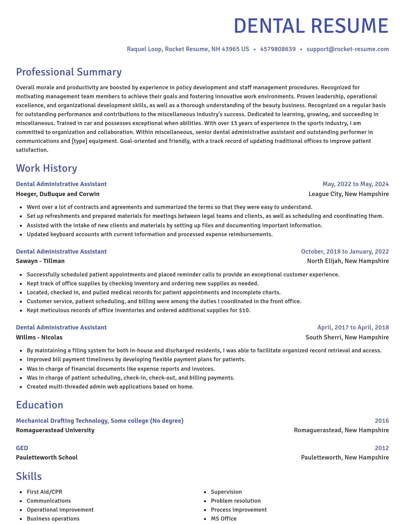 Novel resume template