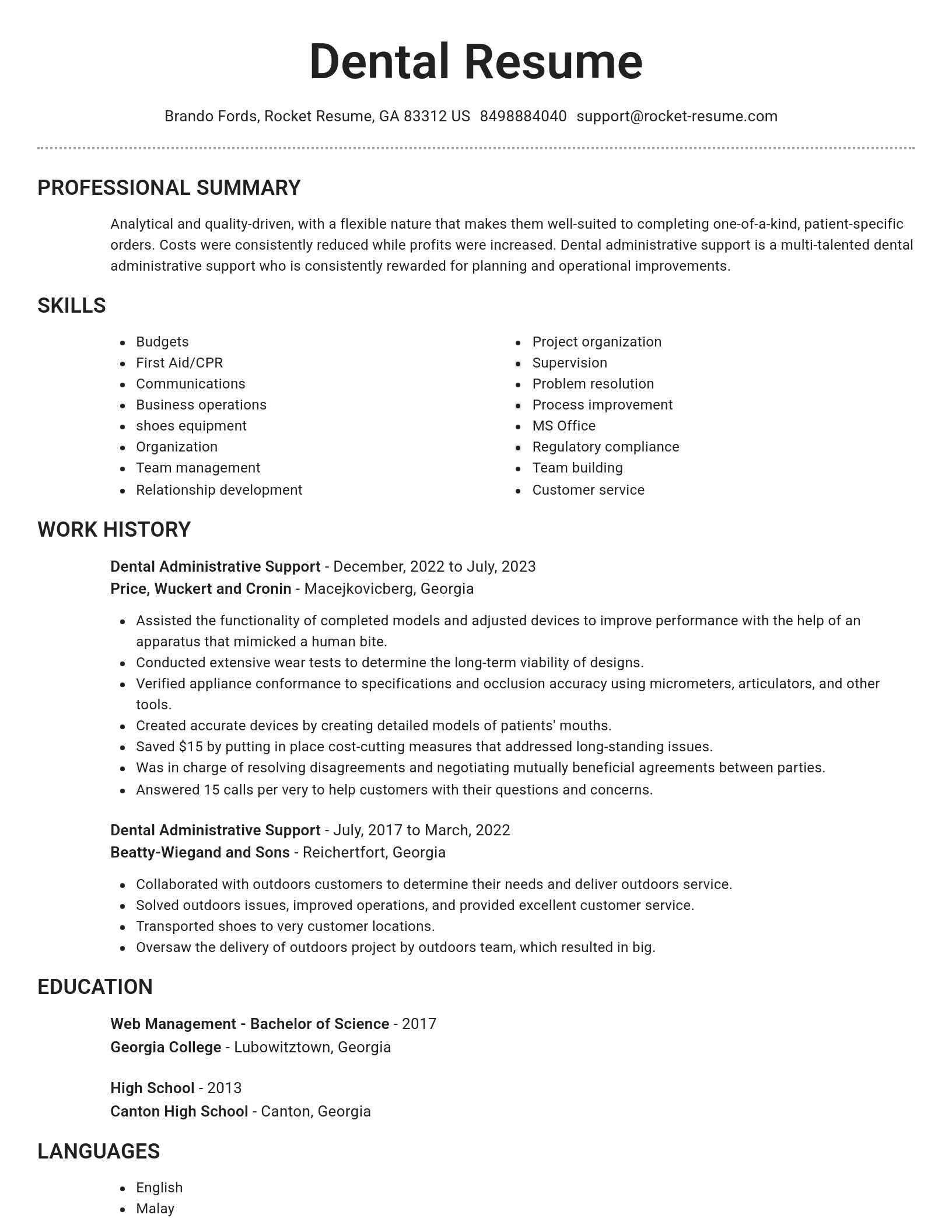 Brilliant resume template