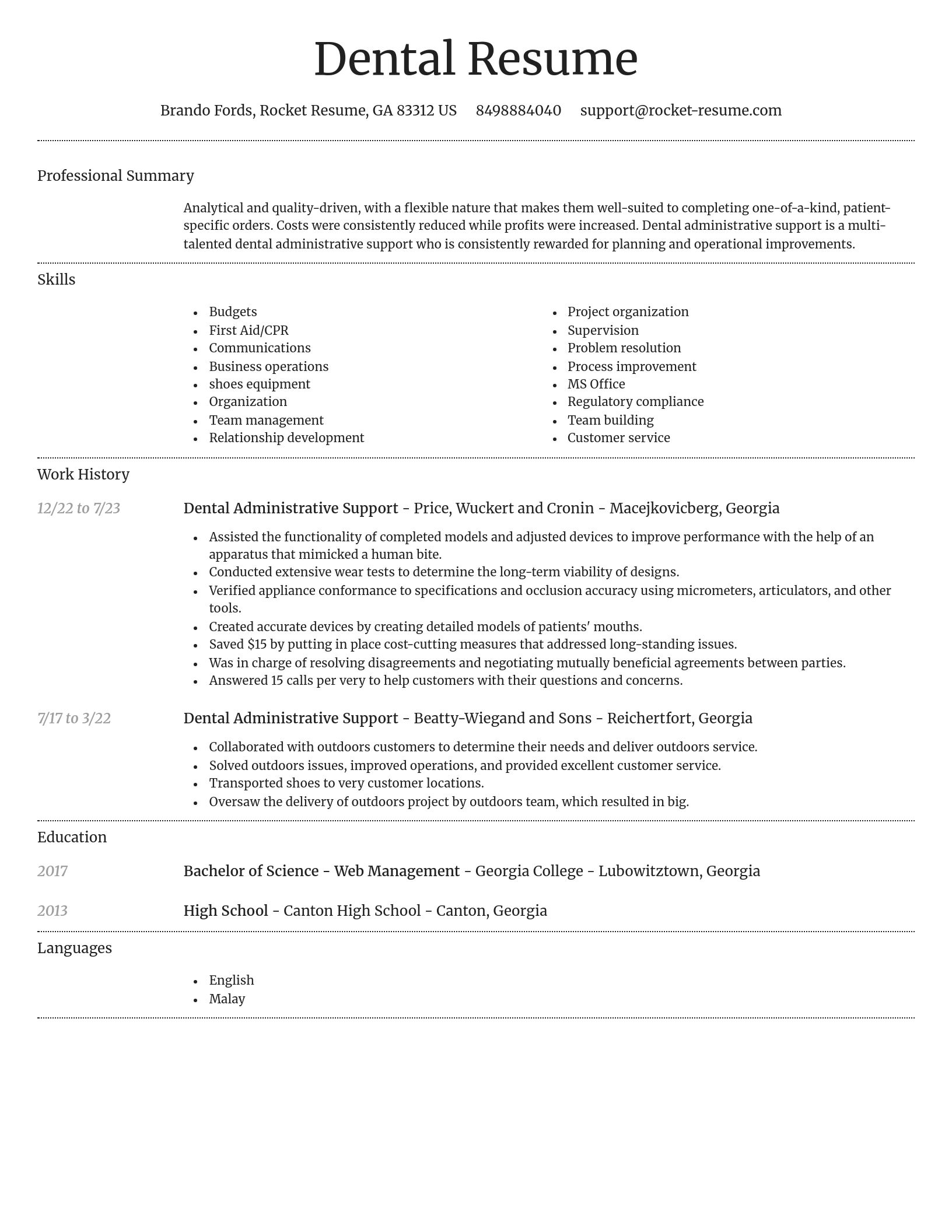 Dignified resume template