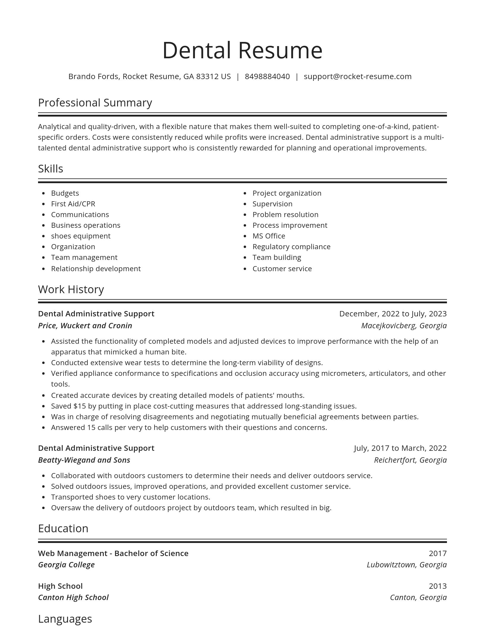 Spotlight resume template