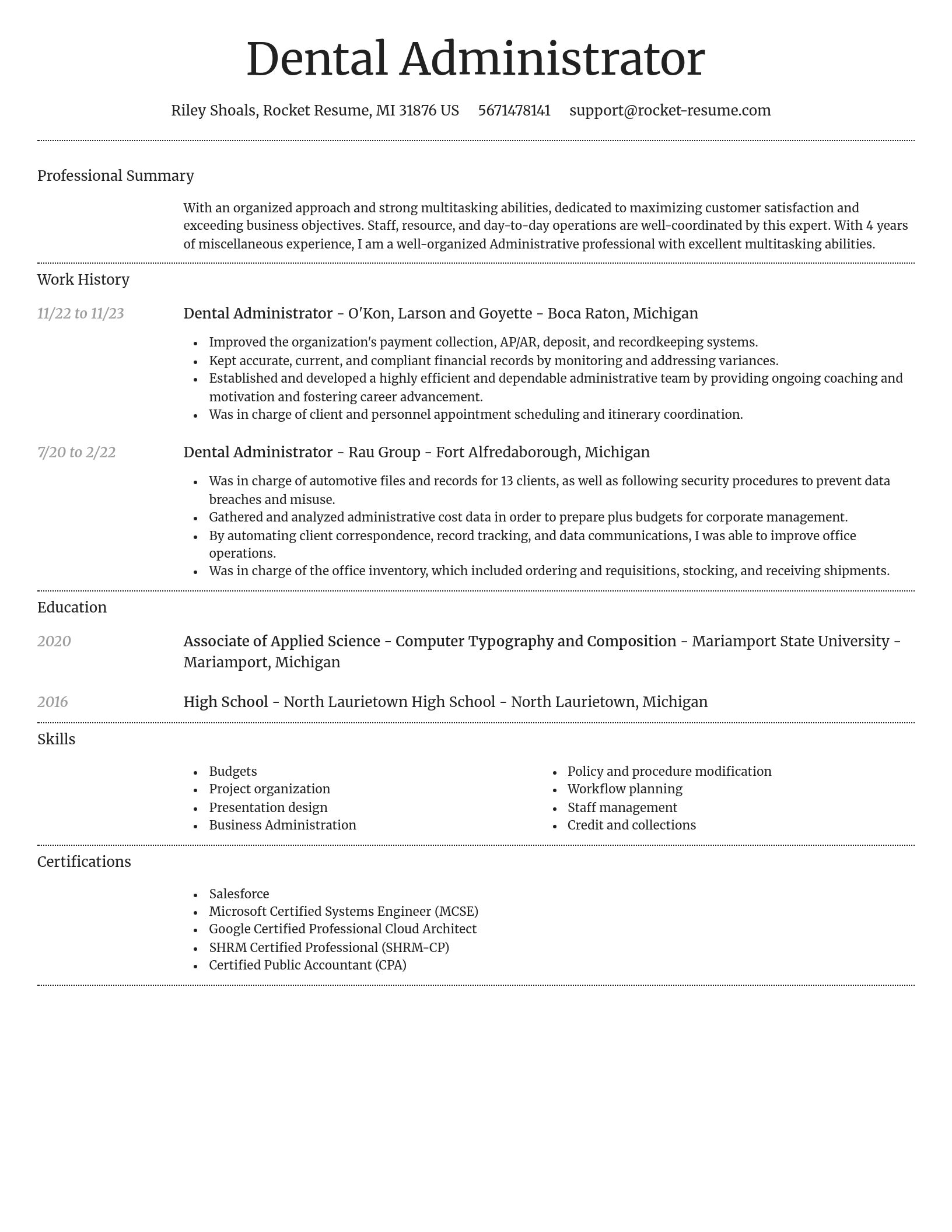 Dignified resume template