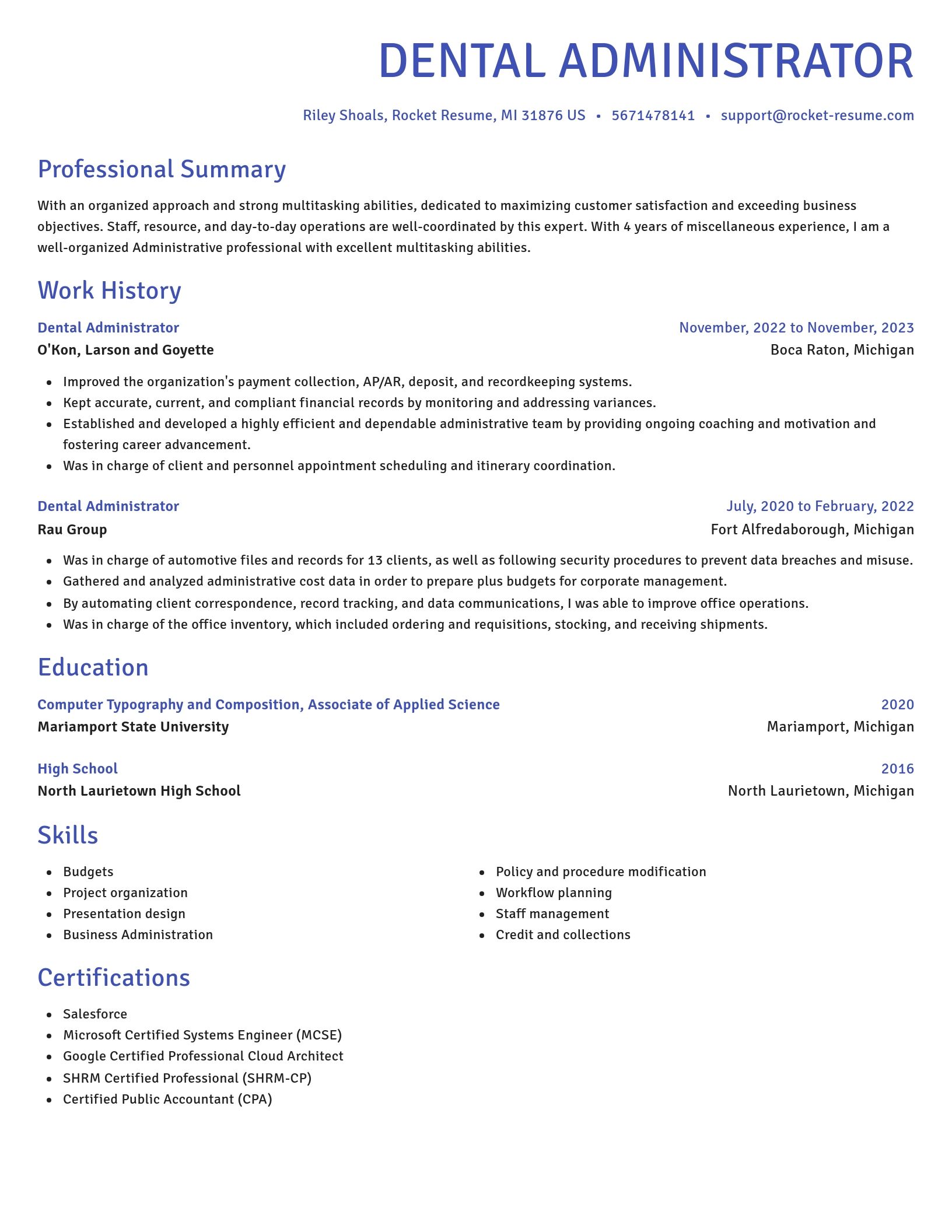 Novel resume template