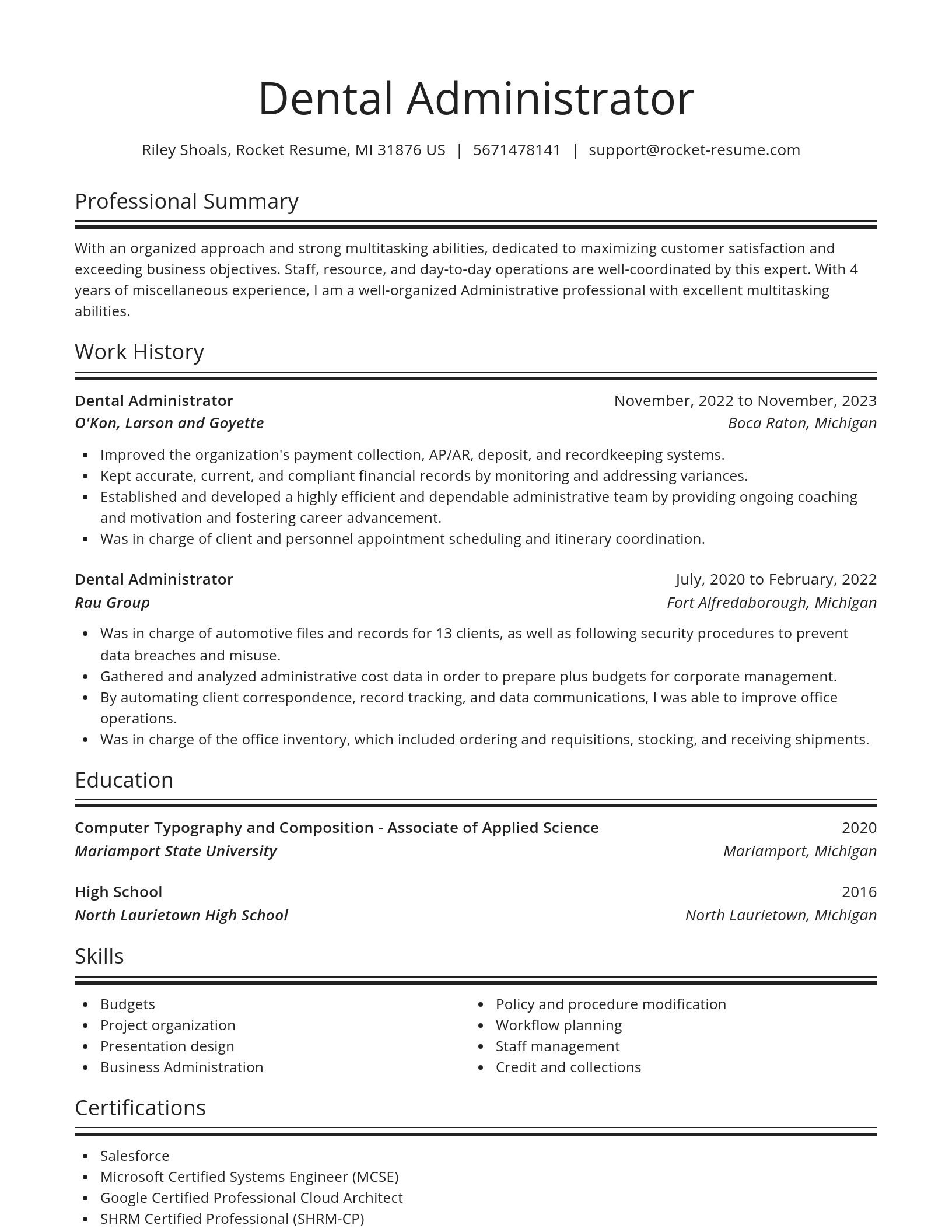 Spotlight resume template