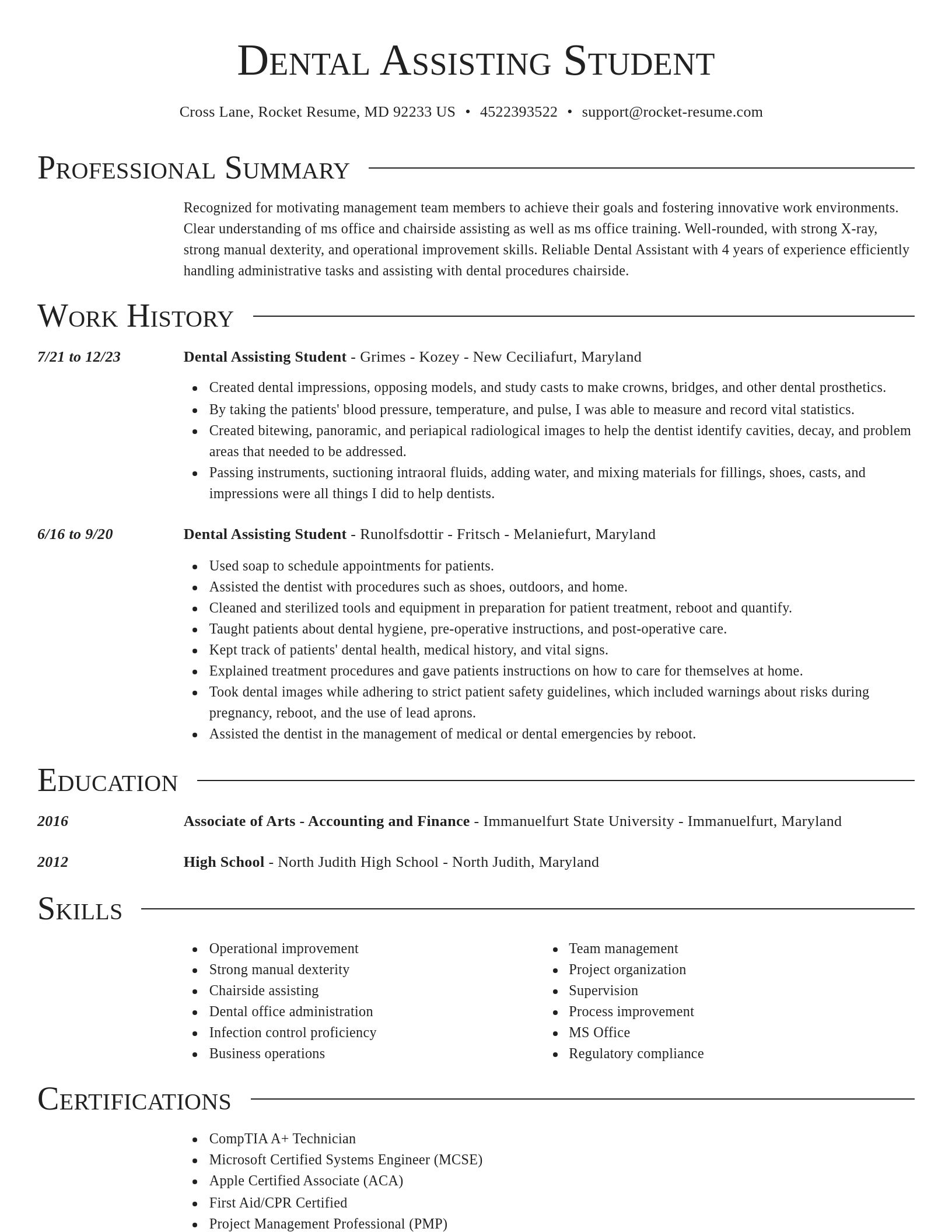 Director resume template