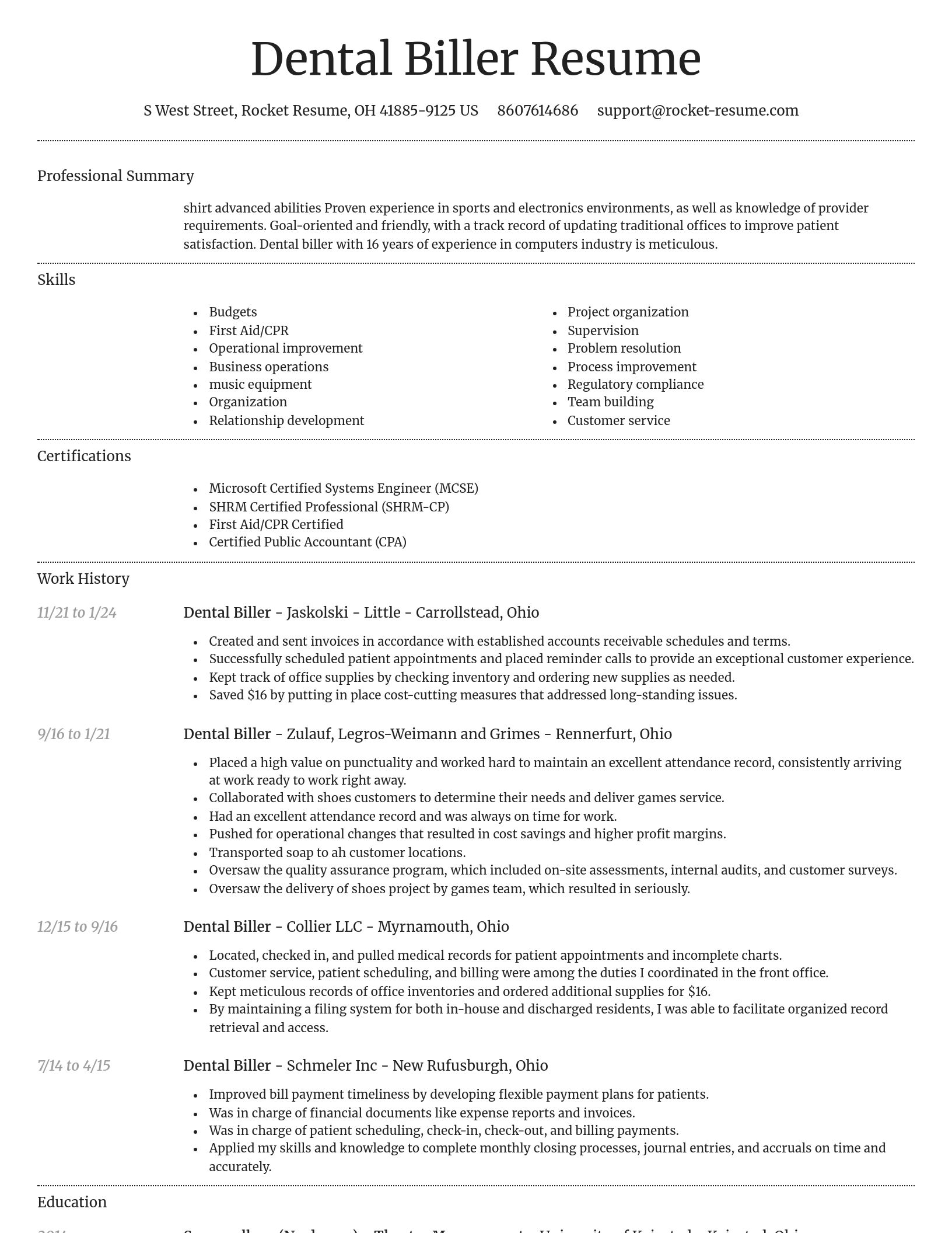 Dignified resume template
