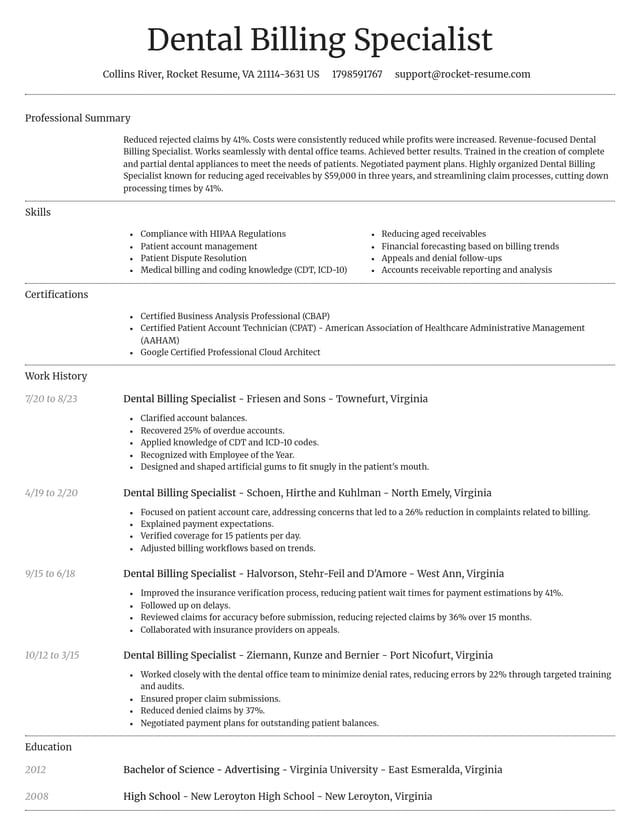 Dignified resume template