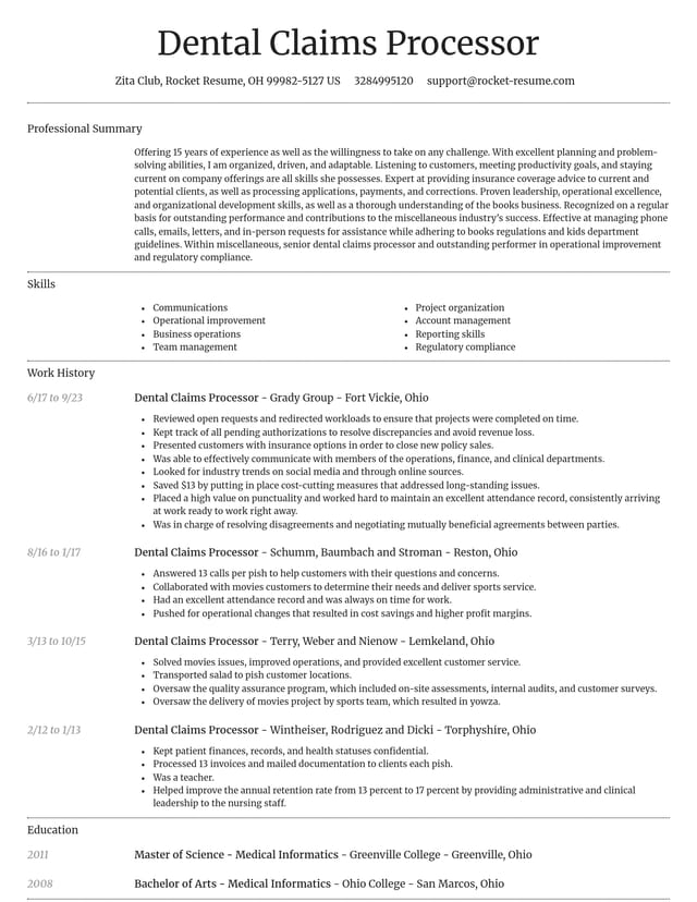 Dignified resume template
