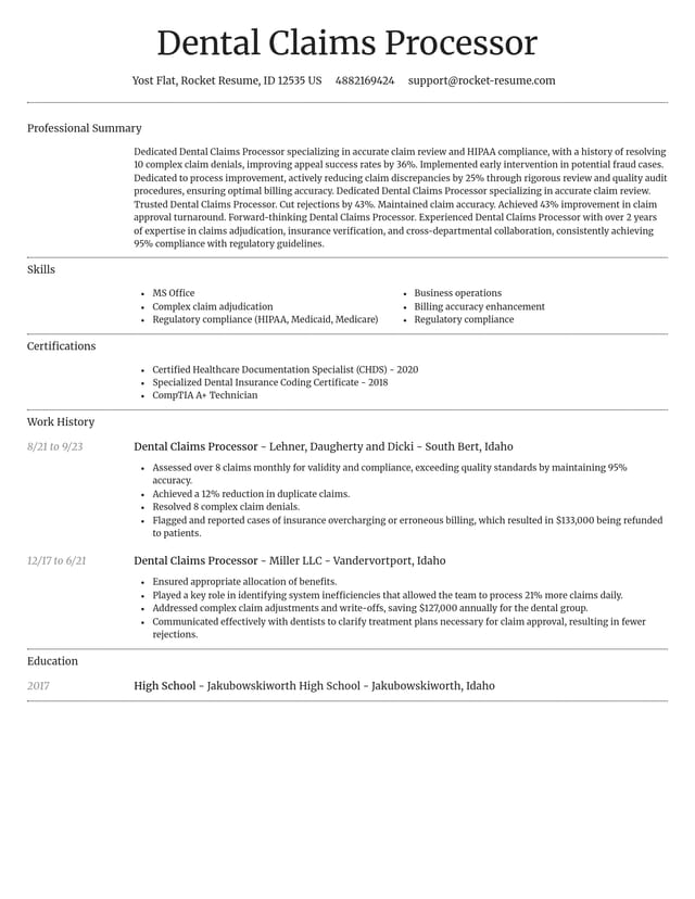 Dignified resume template