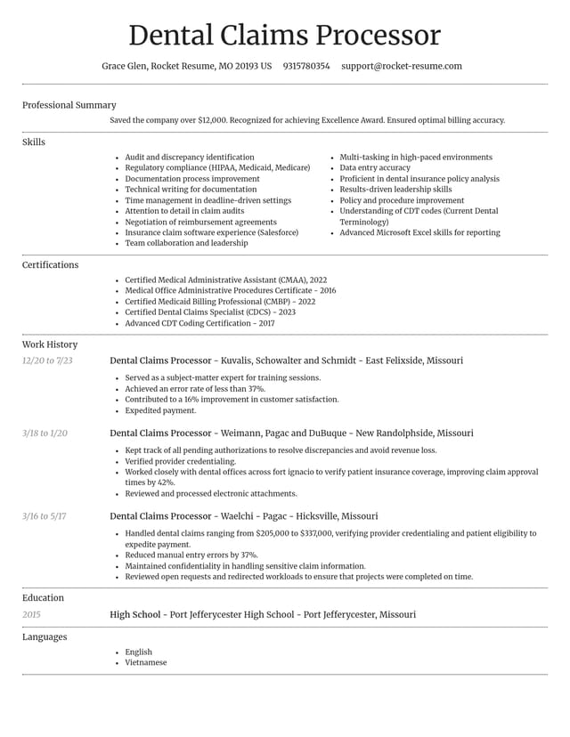 Dignified resume template