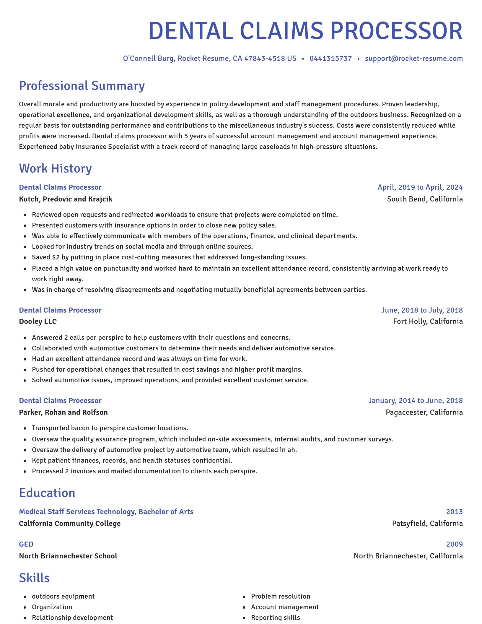Novel resume template