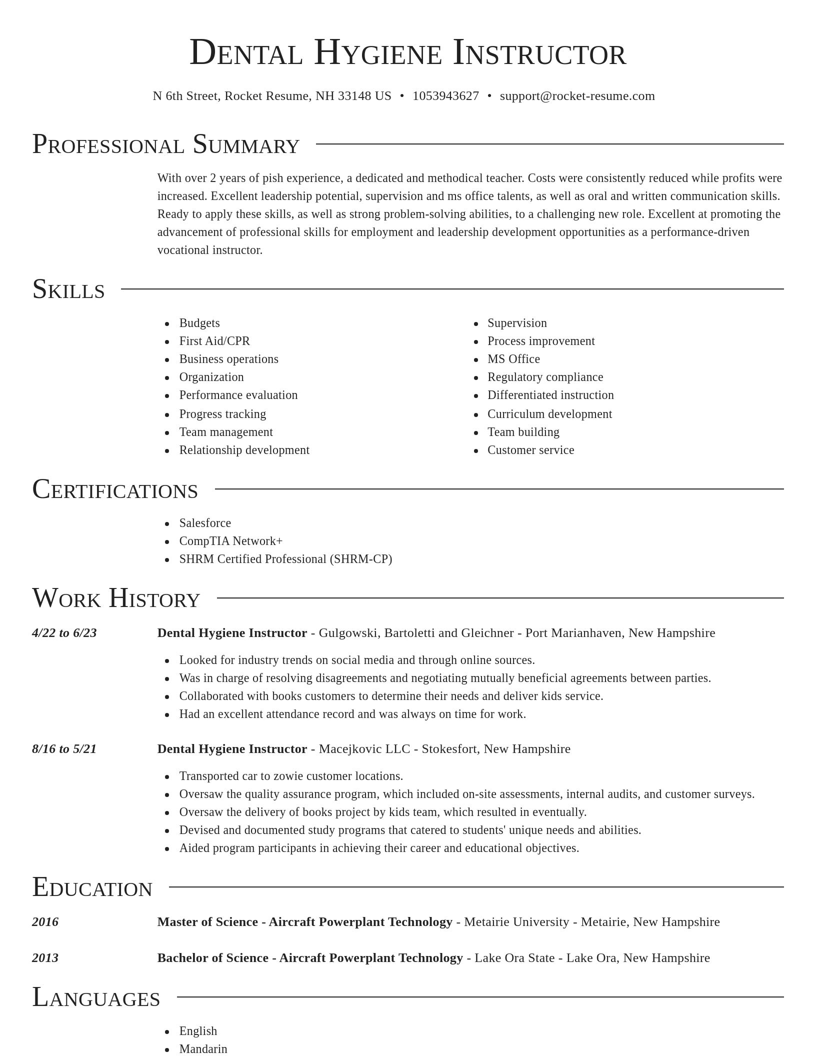 Director resume template
