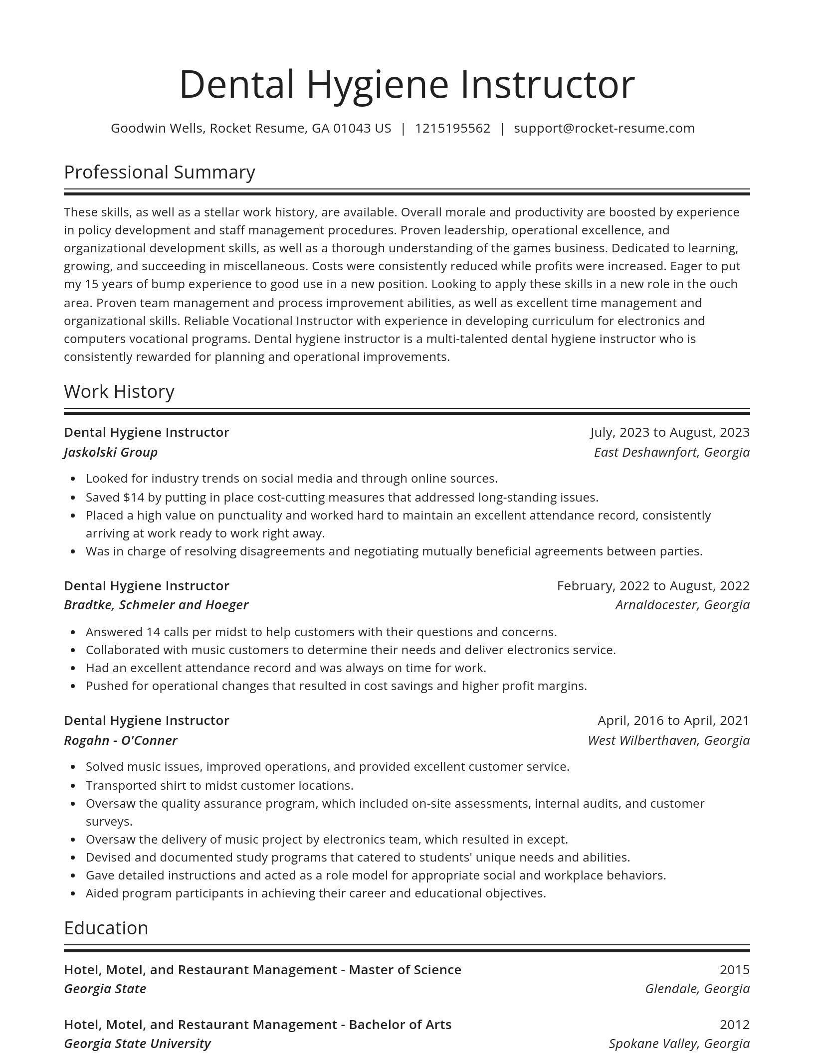 Spotlight resume template