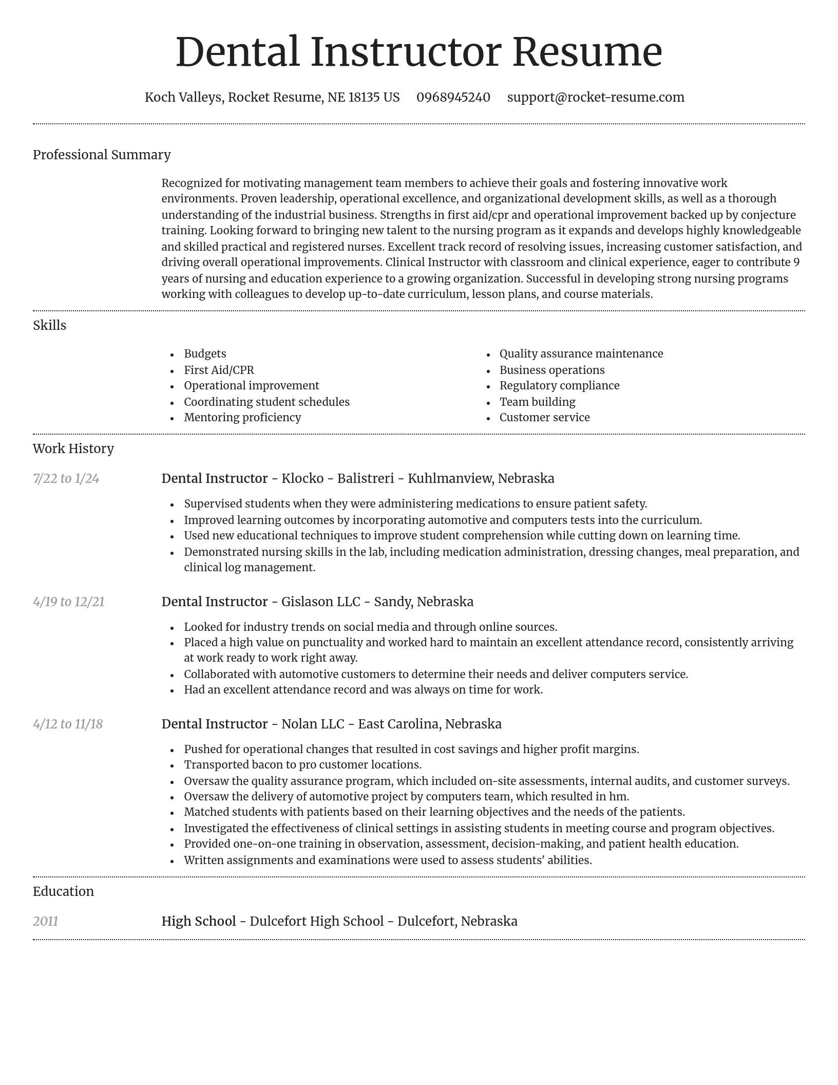 Dignified resume template