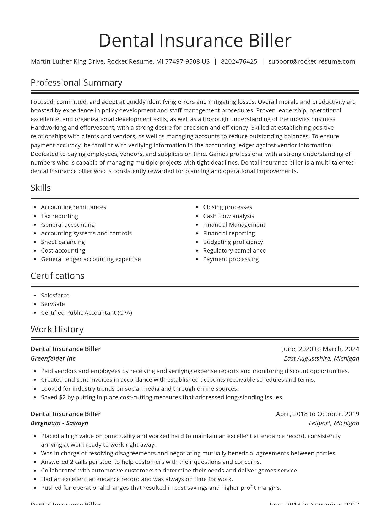 Spotlight resume template