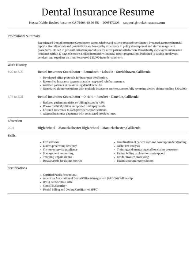 Dignified resume template
