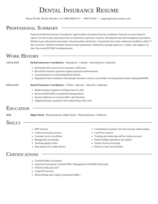 Director resume template