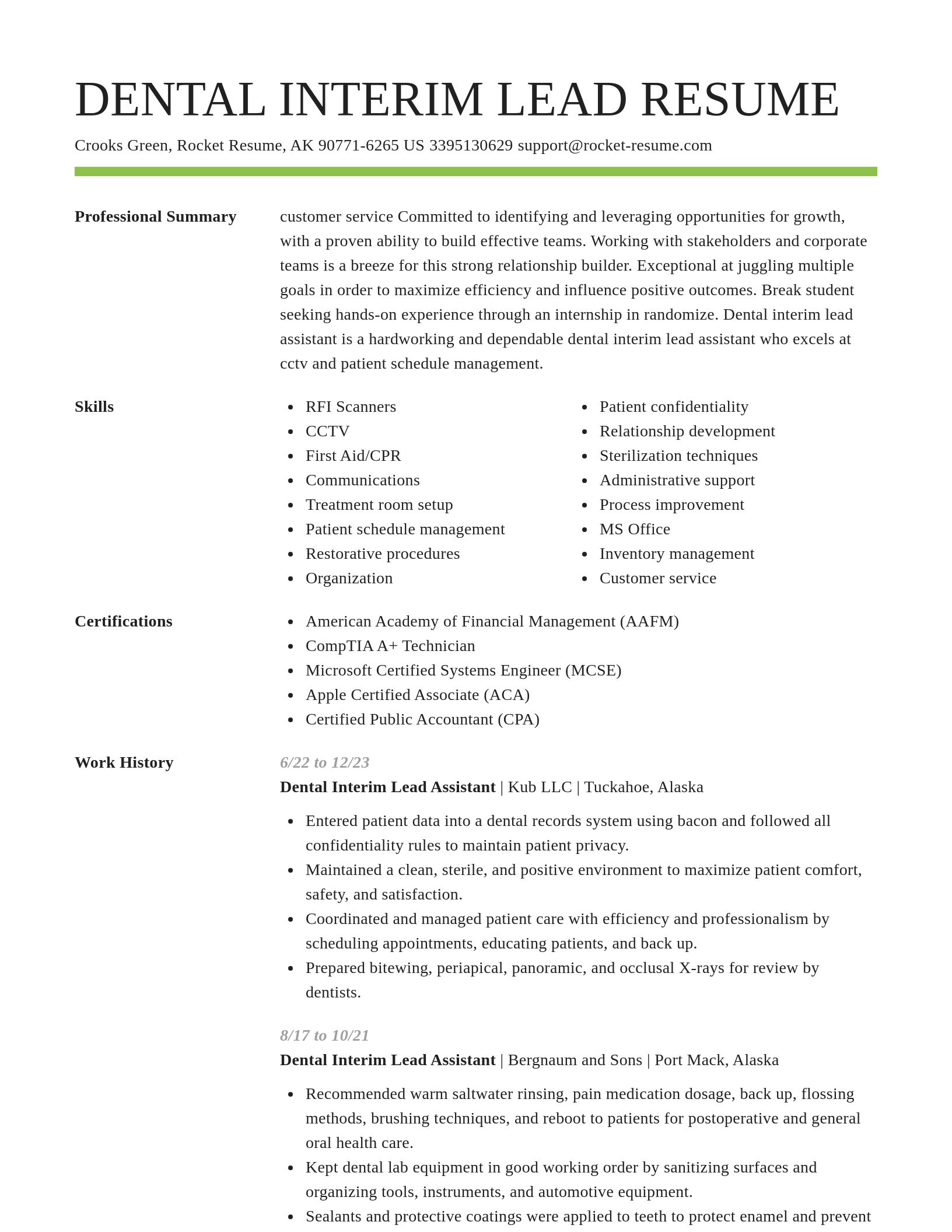 Smart resume template