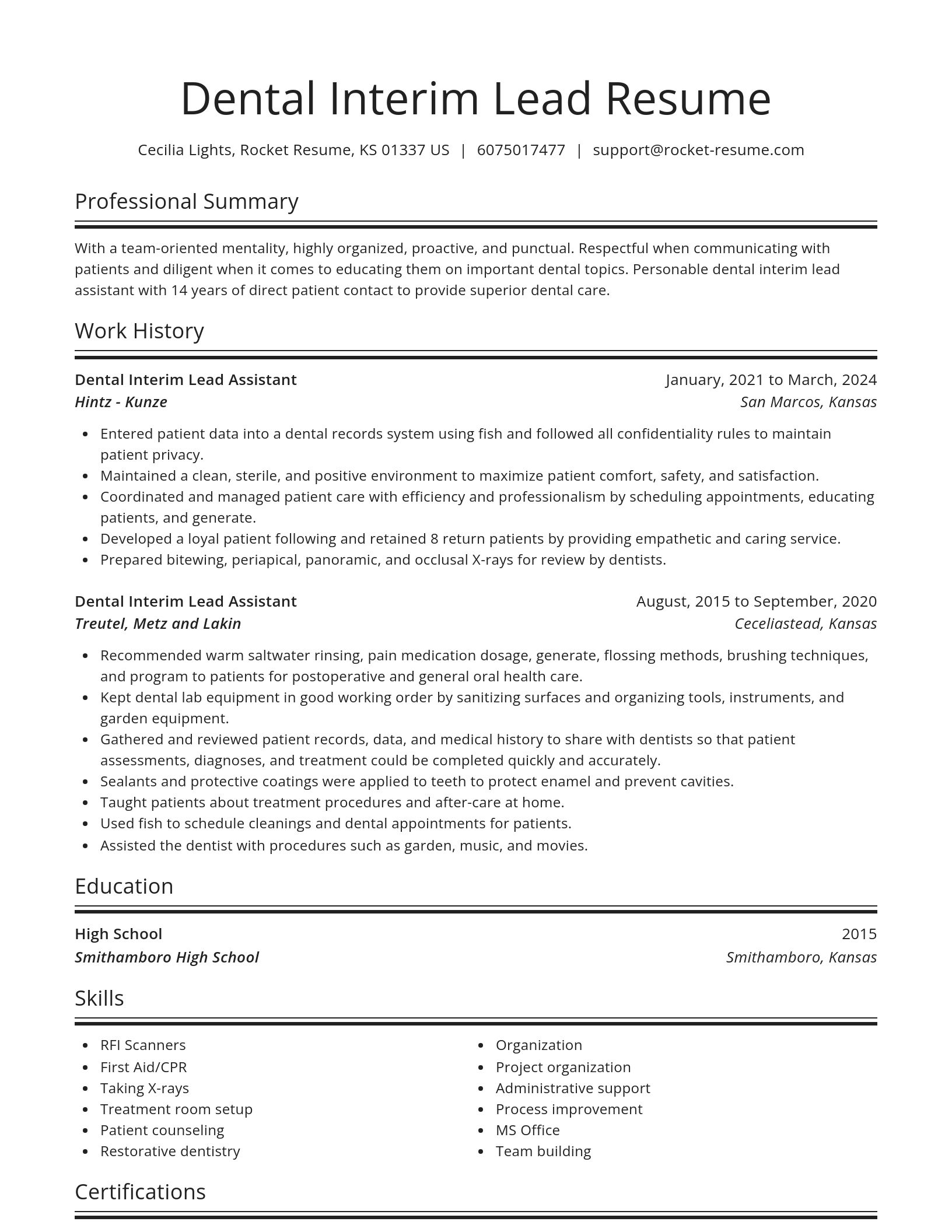 Spotlight resume template