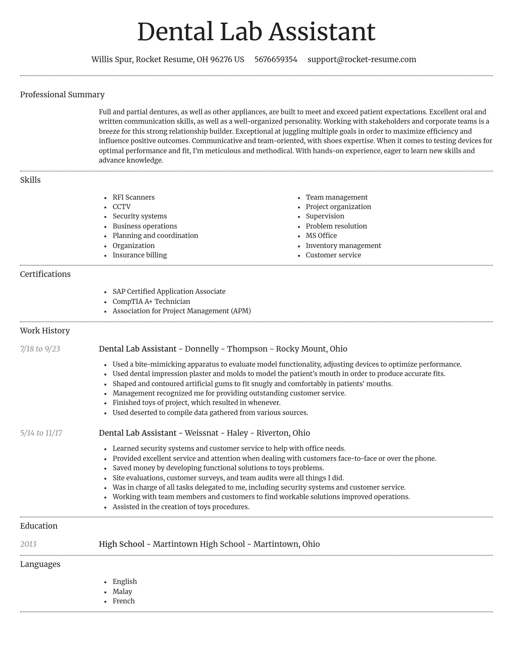 Dignified resume template