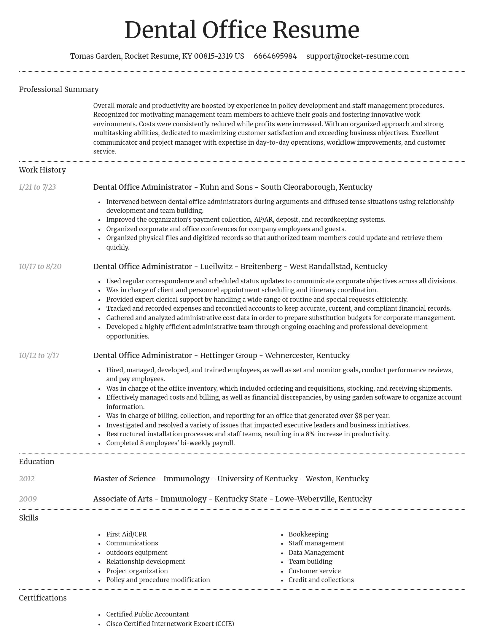 Dignified resume template