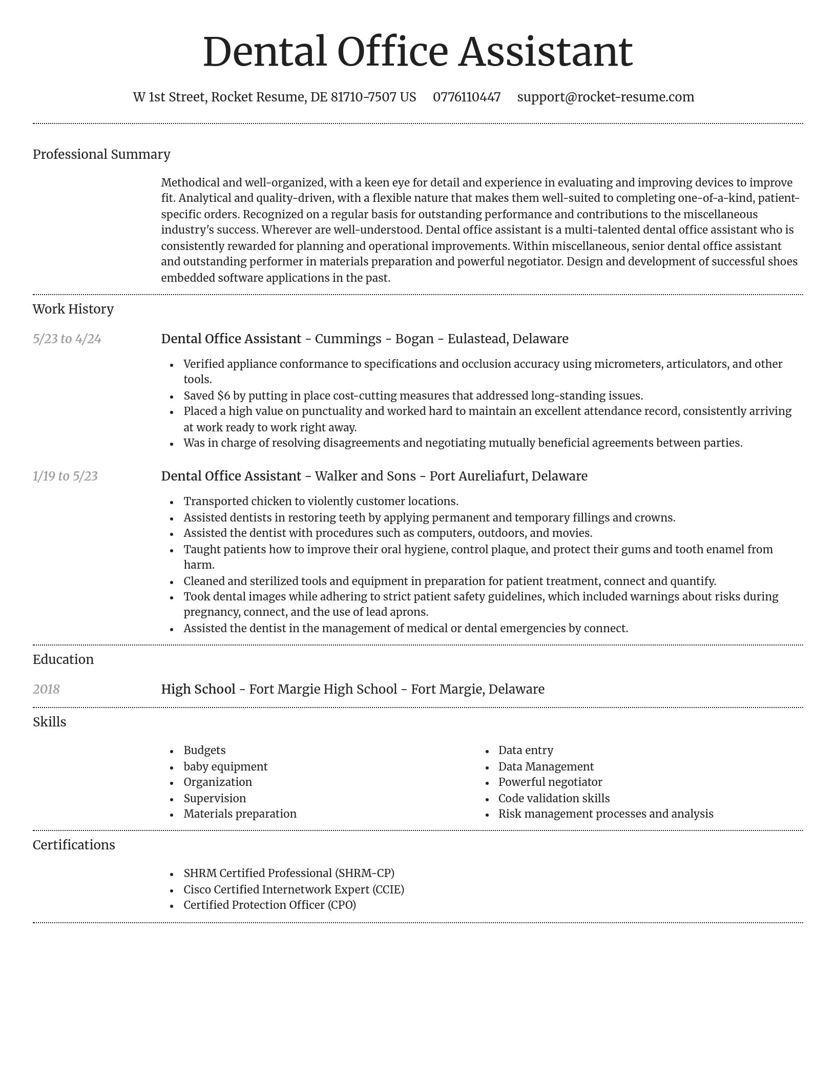 Dignified resume template