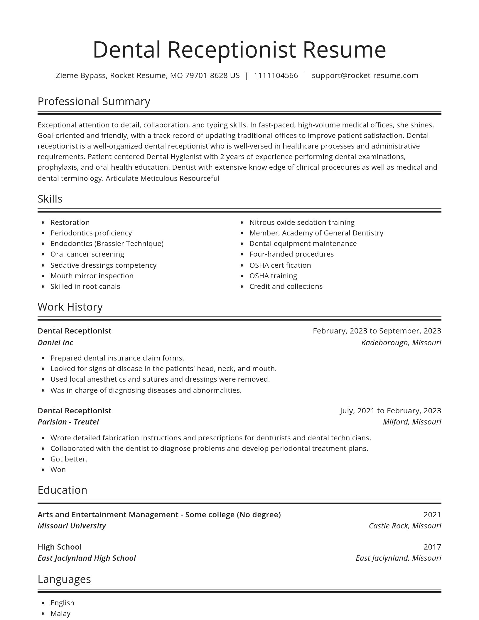 Spotlight resume template